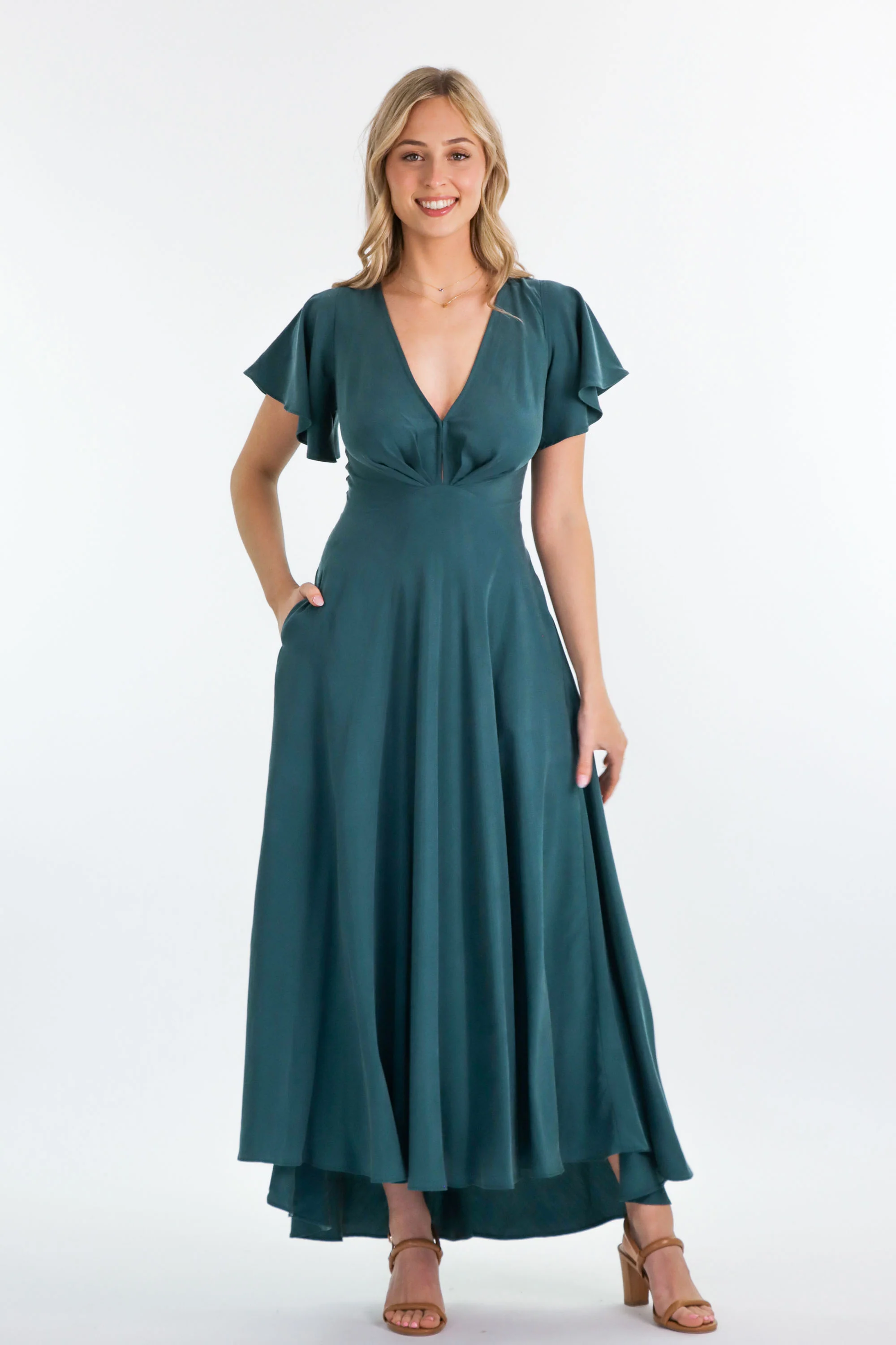 Adele Emerald Dress - Tencel - Image 5