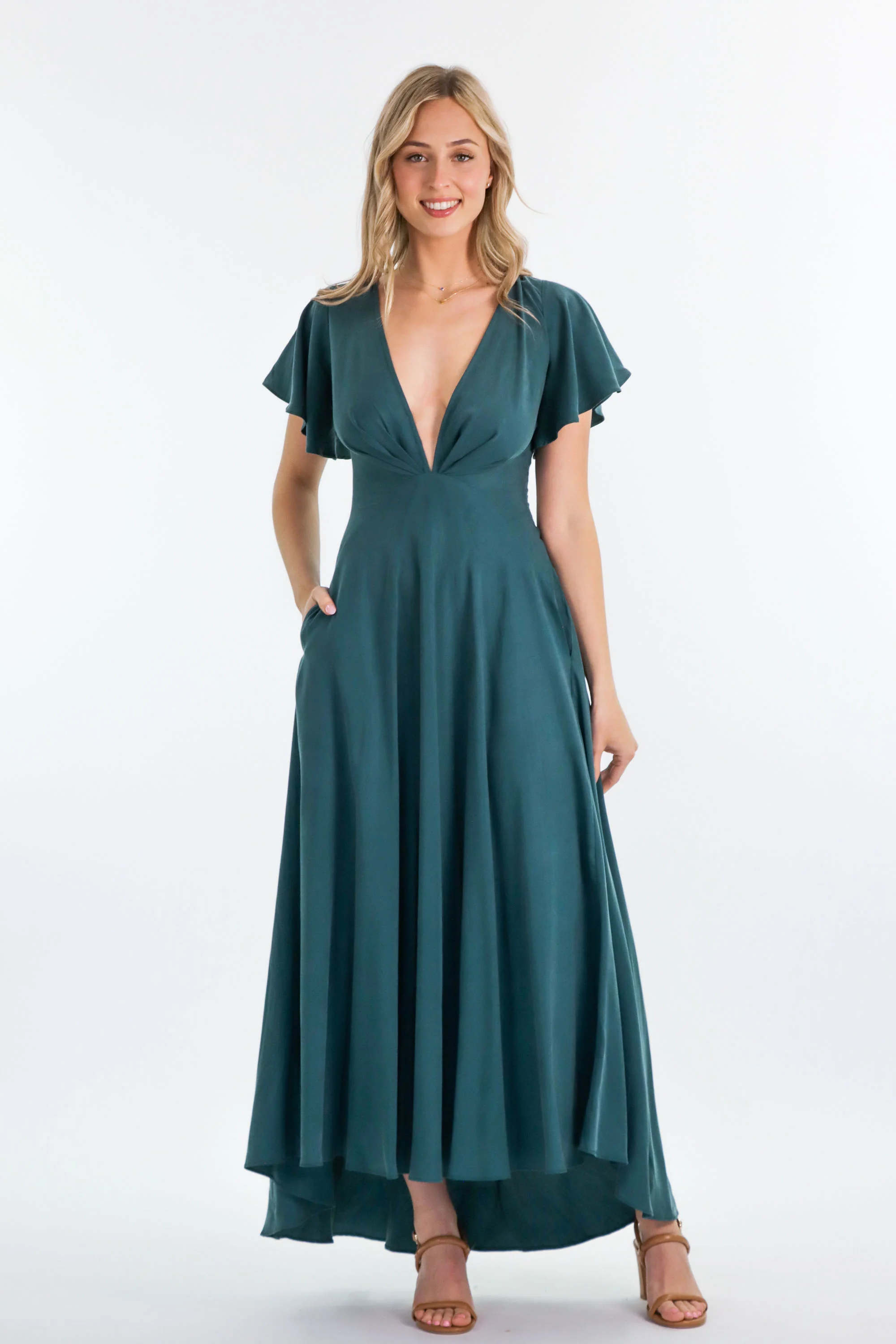 Adele Emerald Dress - Tencel - Image 6