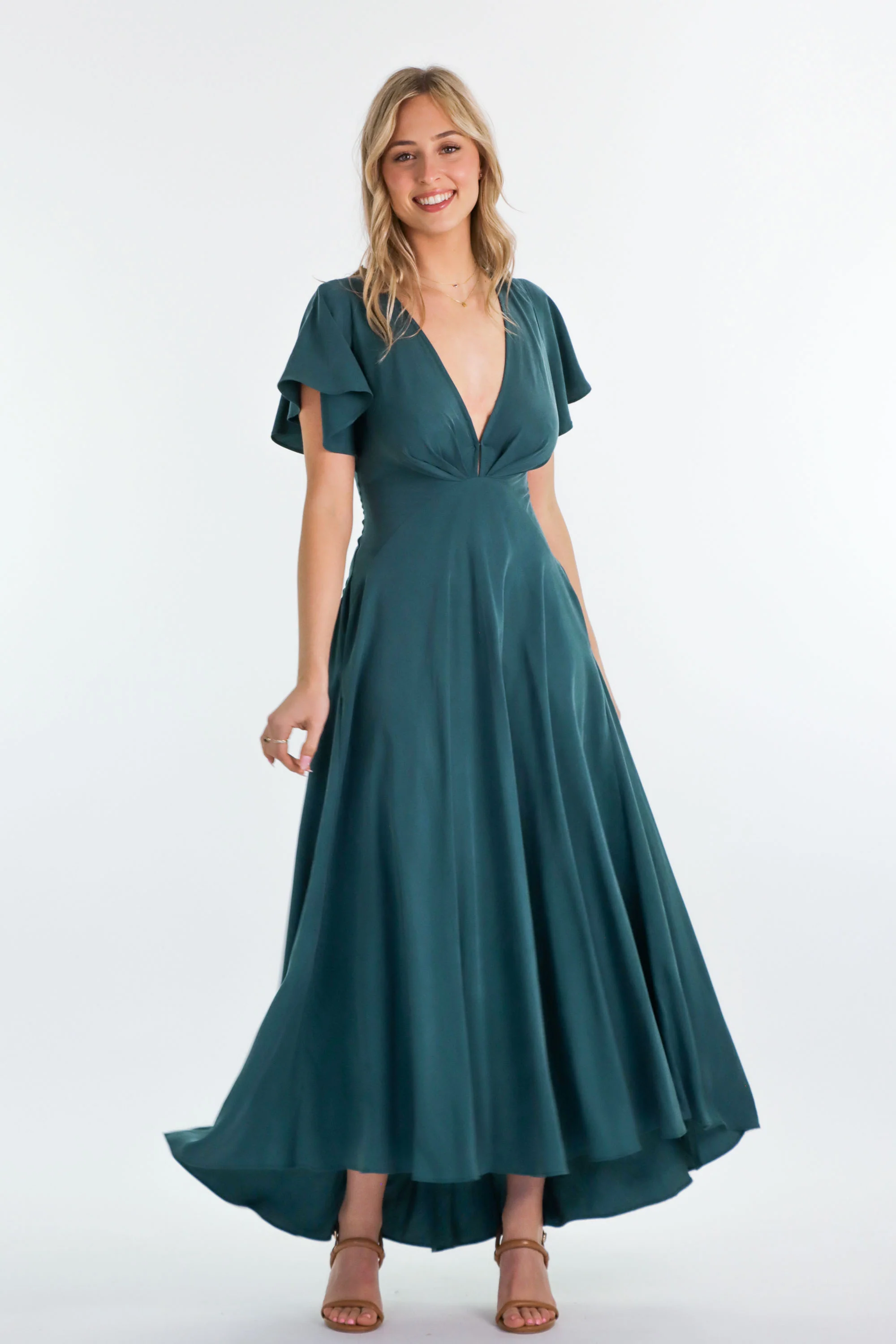 Adele Emerald Dress - Tencel - Image 7