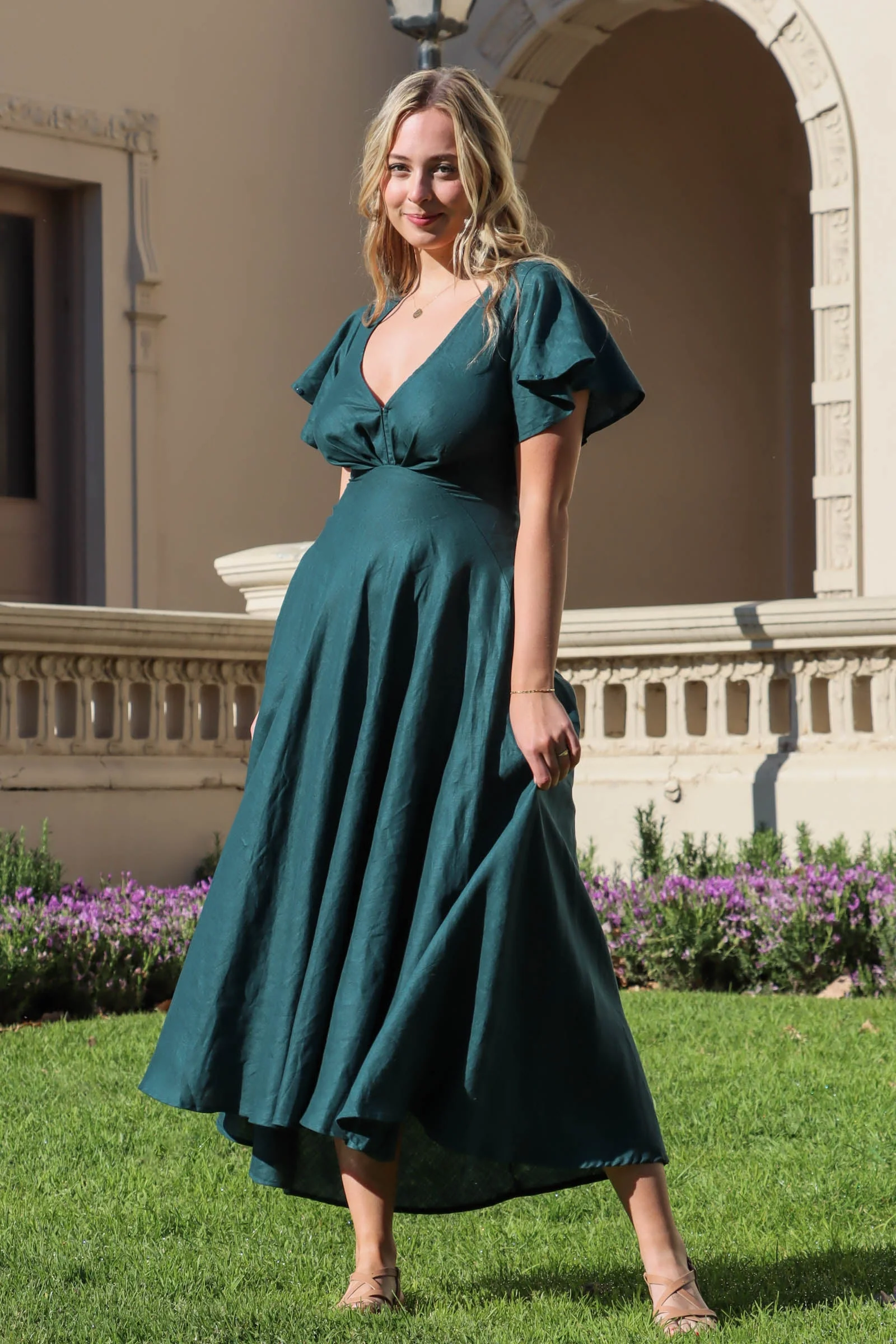 Adele Emerald Dress - Tencel - Image 8