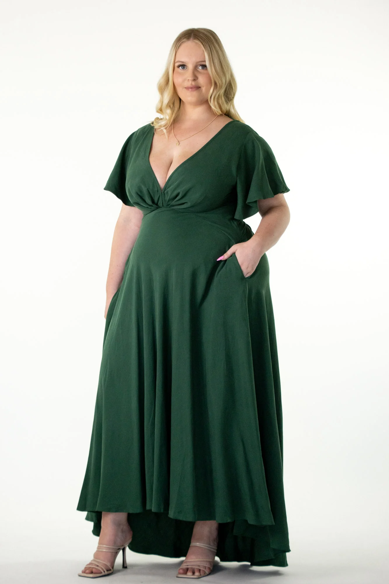 Adele Forest Green Dress - Image 10