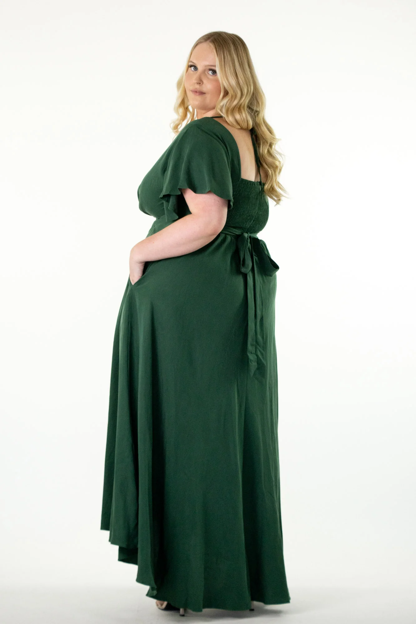 Adele Forest Green Dress - Image 12