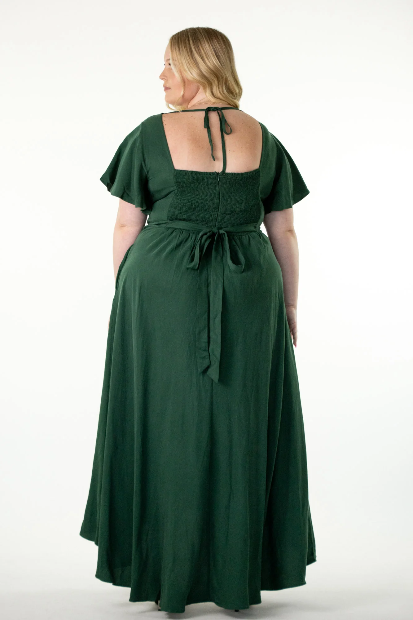 Adele Forest Green Dress - Image 13