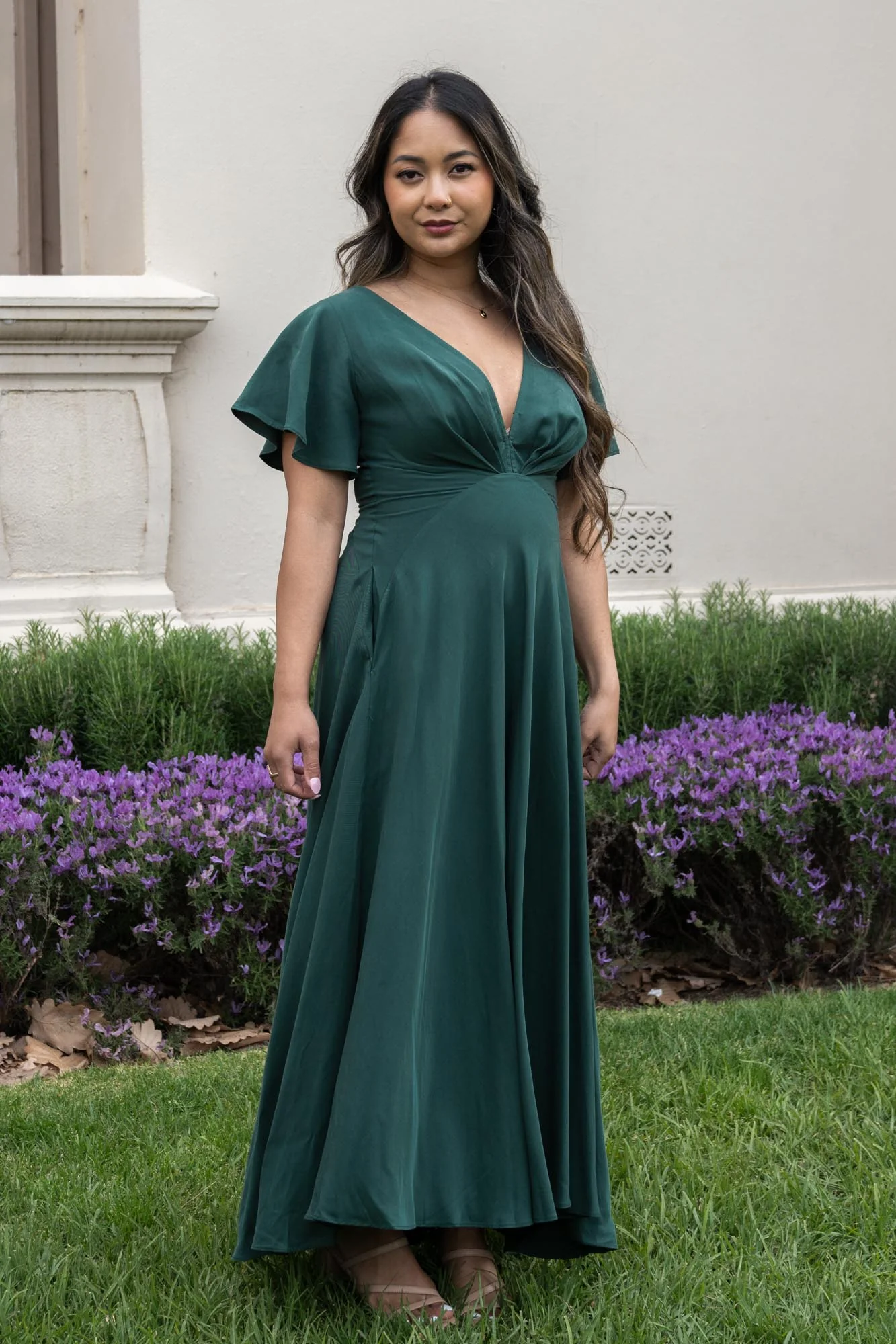 Adele Forest Green Dress - Image 15