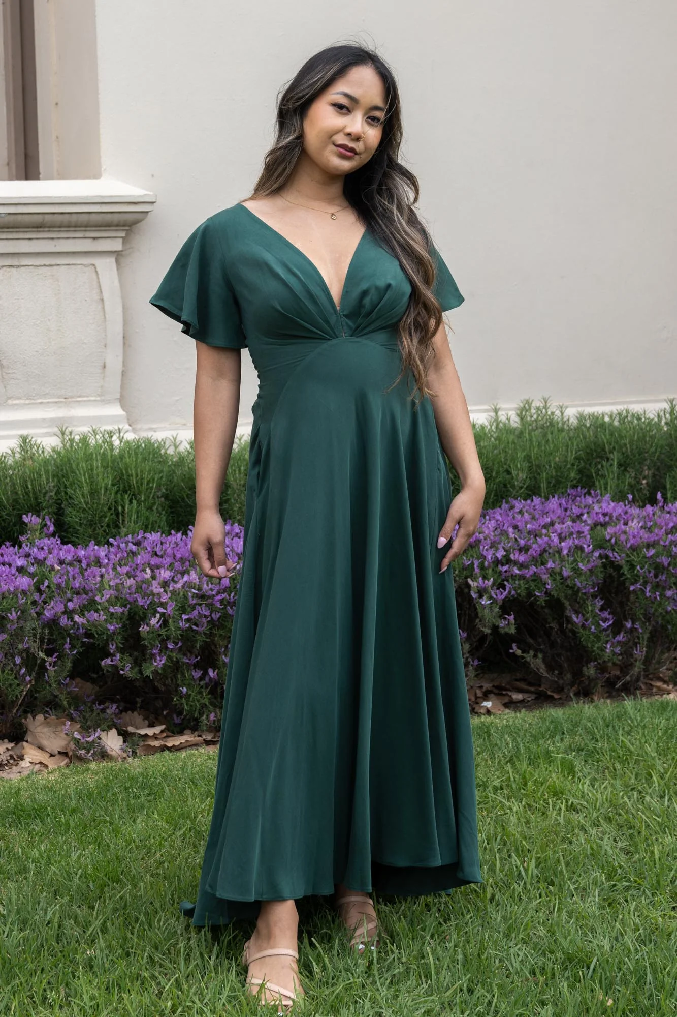 Adele Forest Green Dress - Image 16