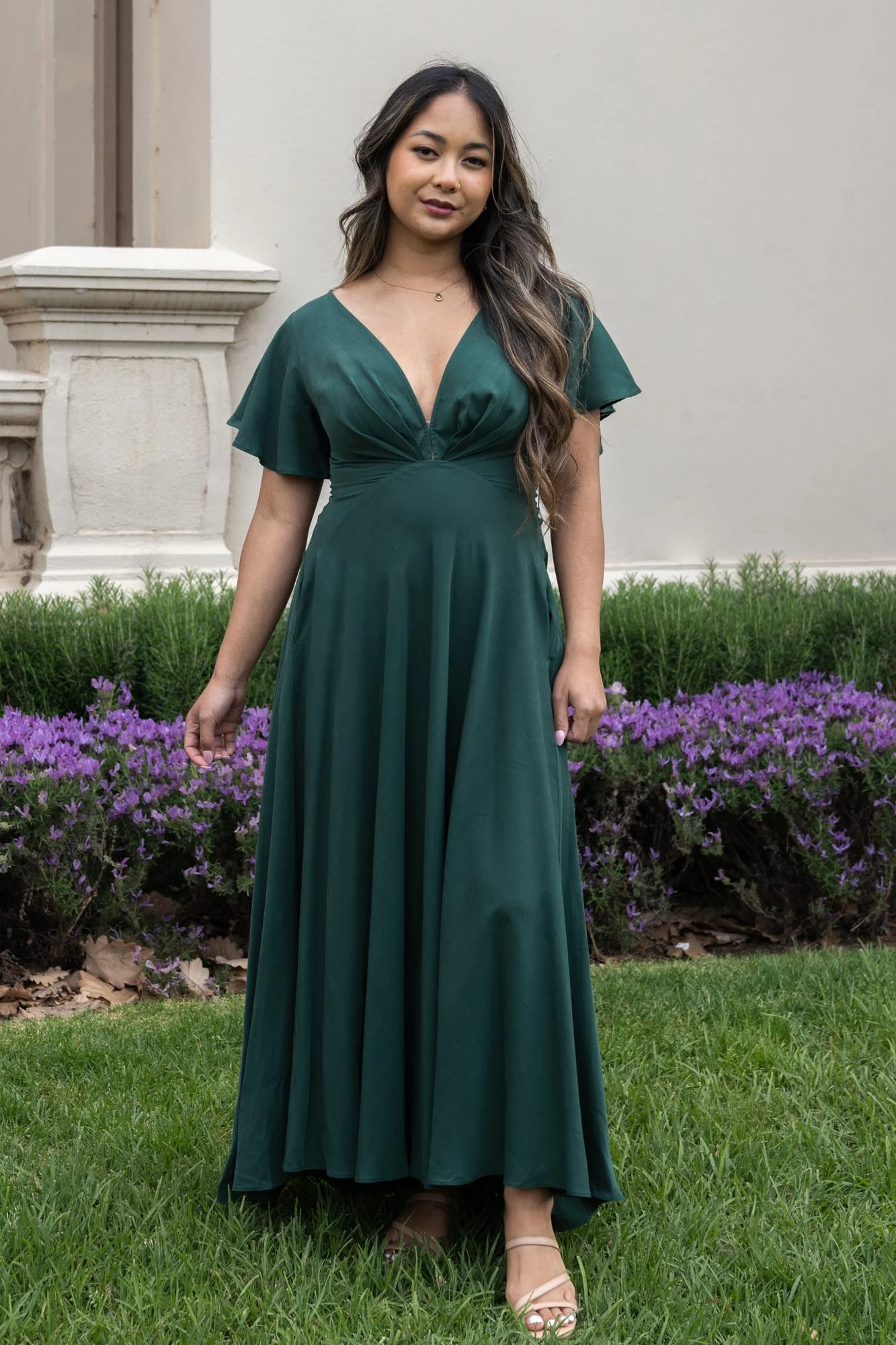 Adele Forest Green Dress - Image 3