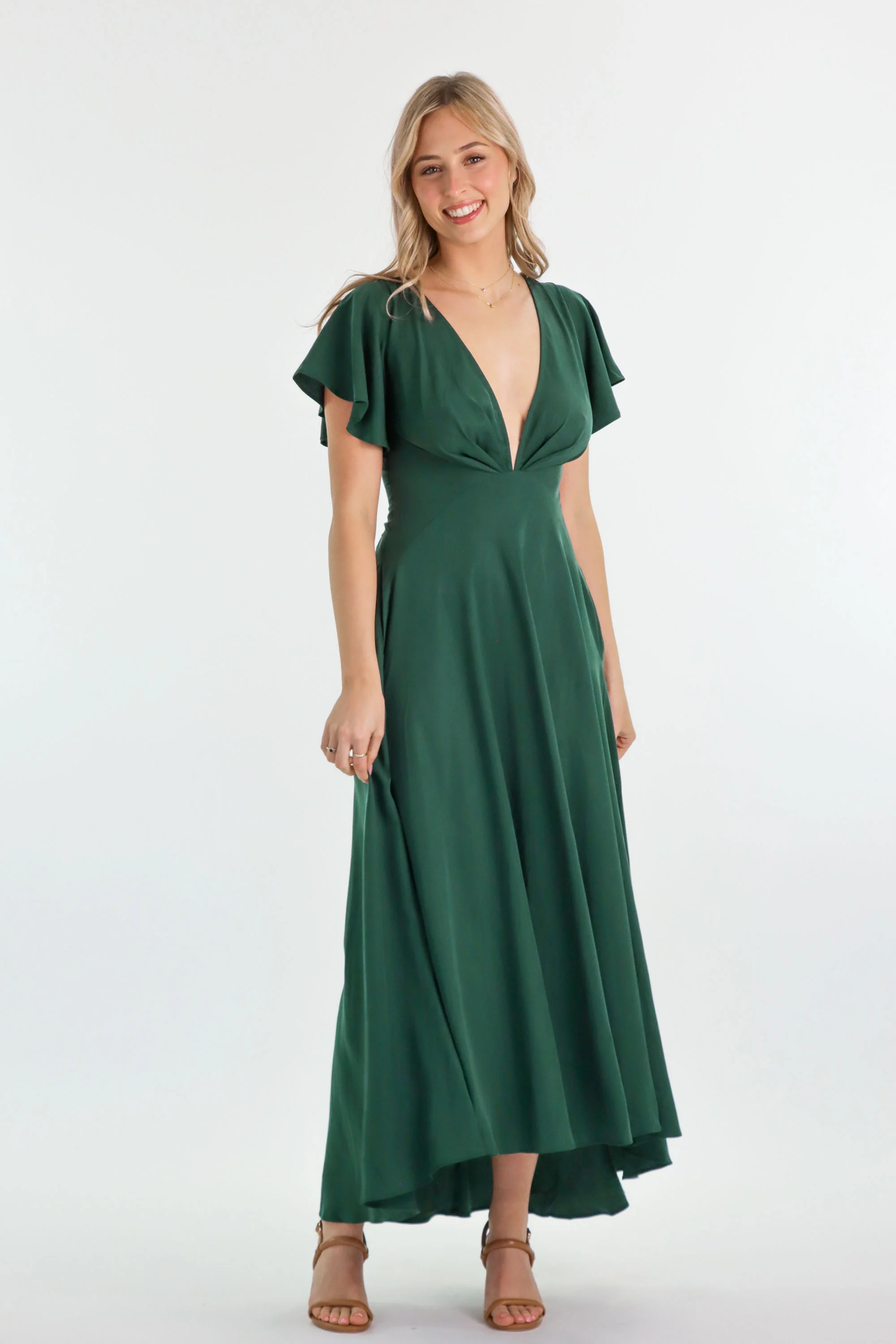 Adele Forest Green Dress - Image 6