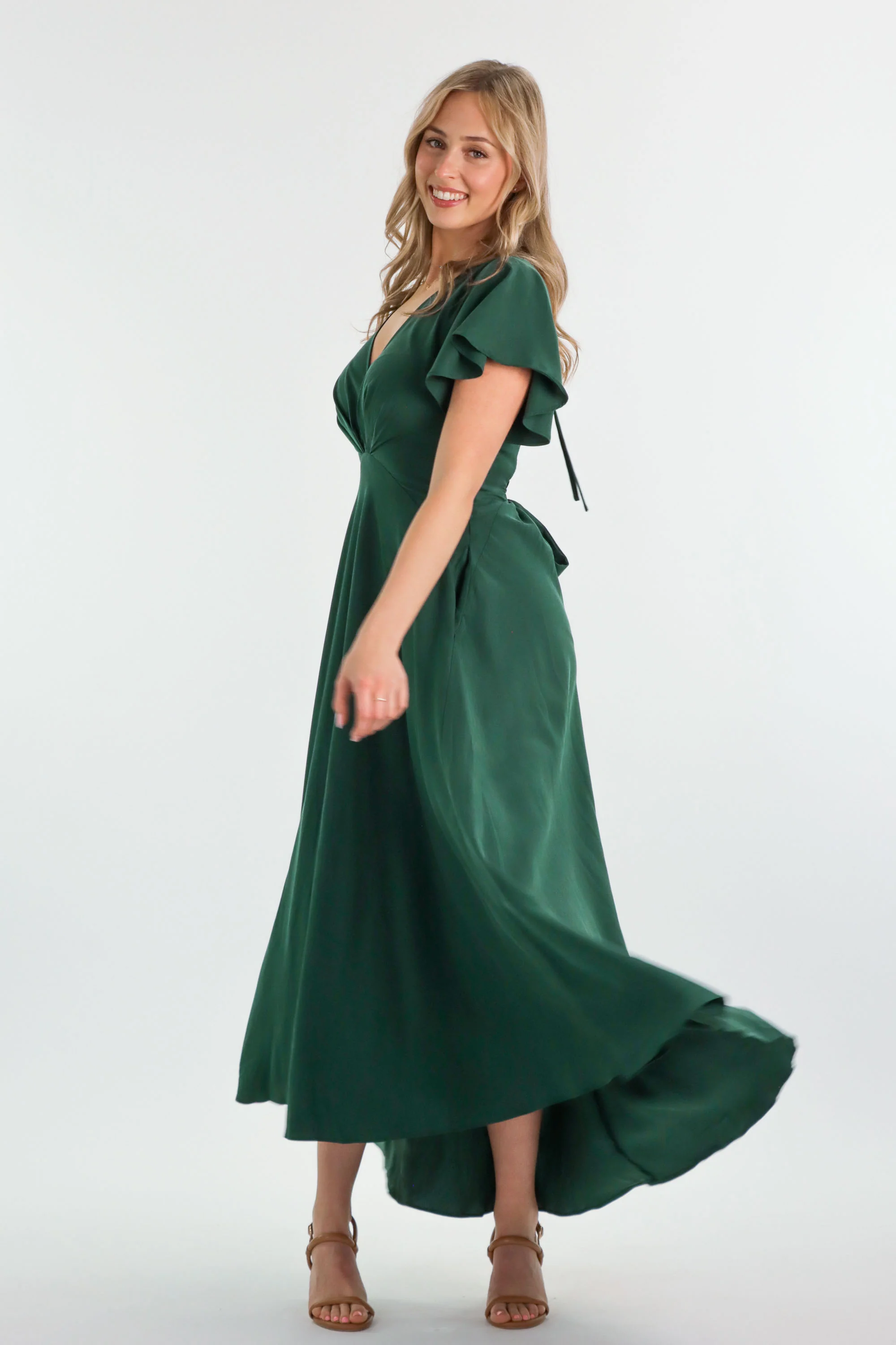 Adele Forest Green Dress - Image 7