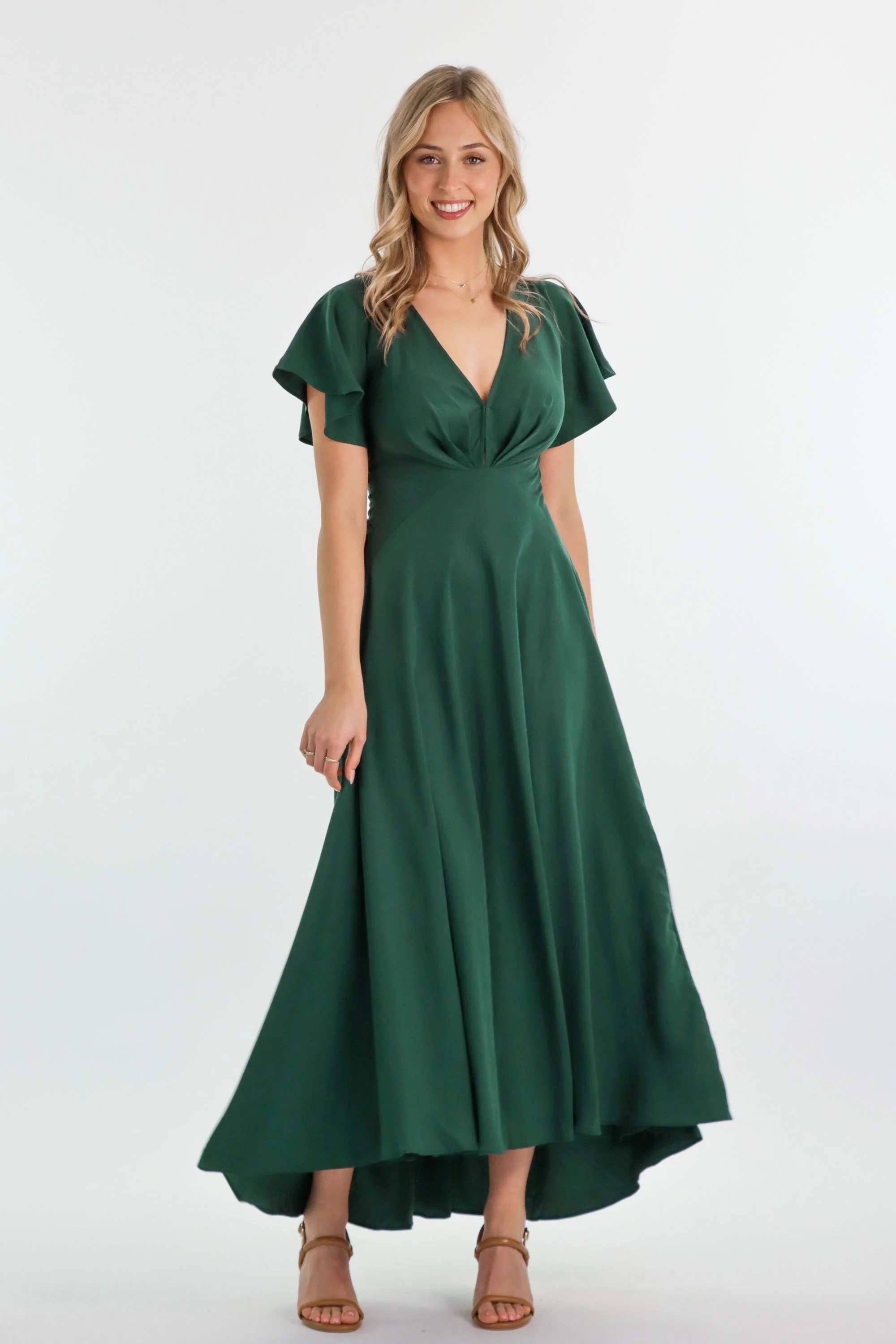 Adele Forest Green Dress - Image 8