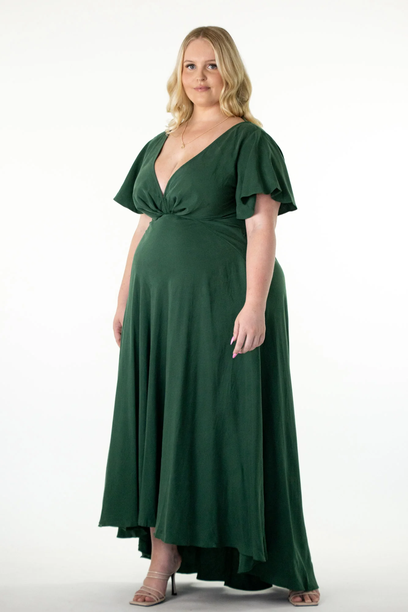 Adele Forest Green Dress - Image 9