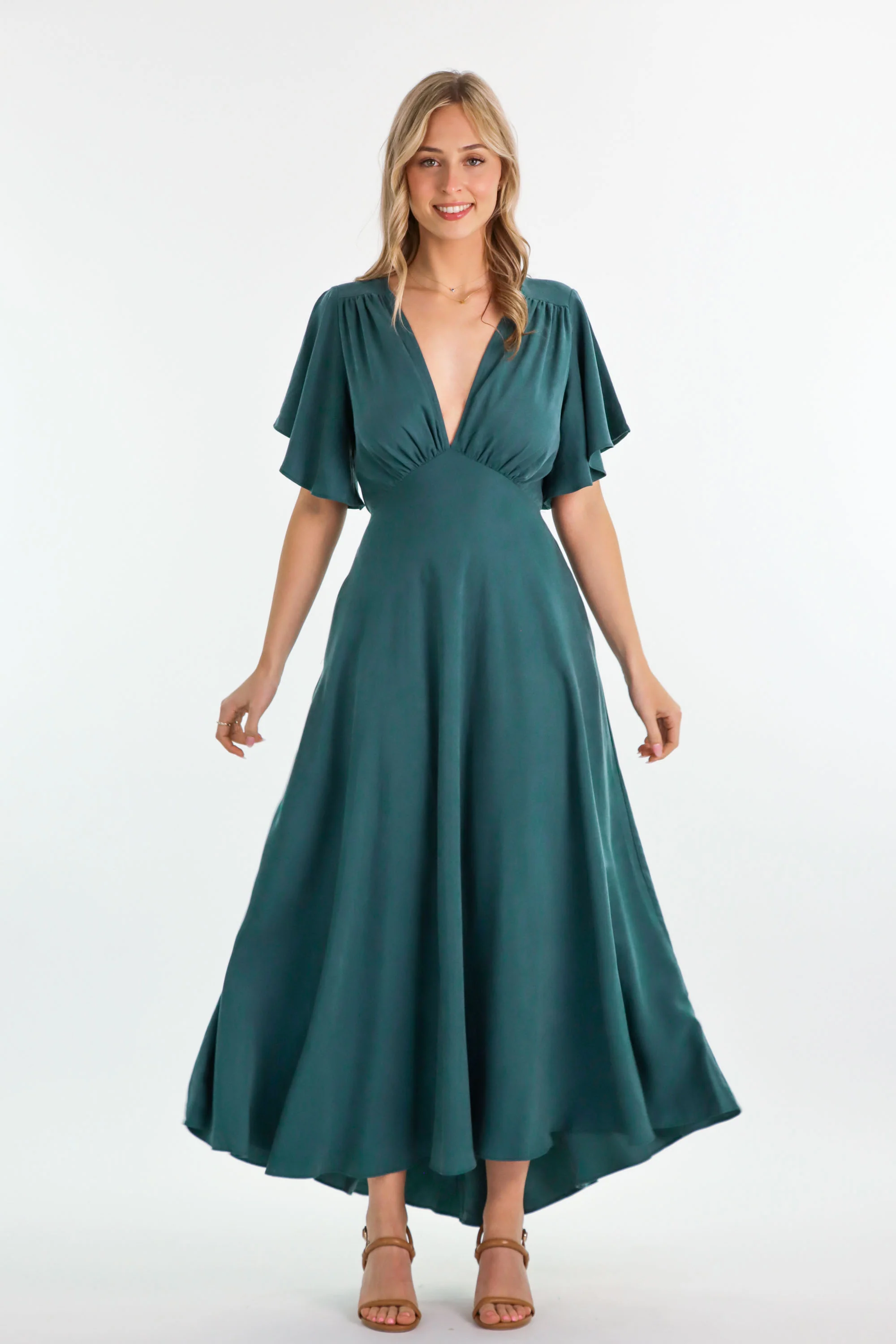 Athena Emerald Green Dress - Image 11
