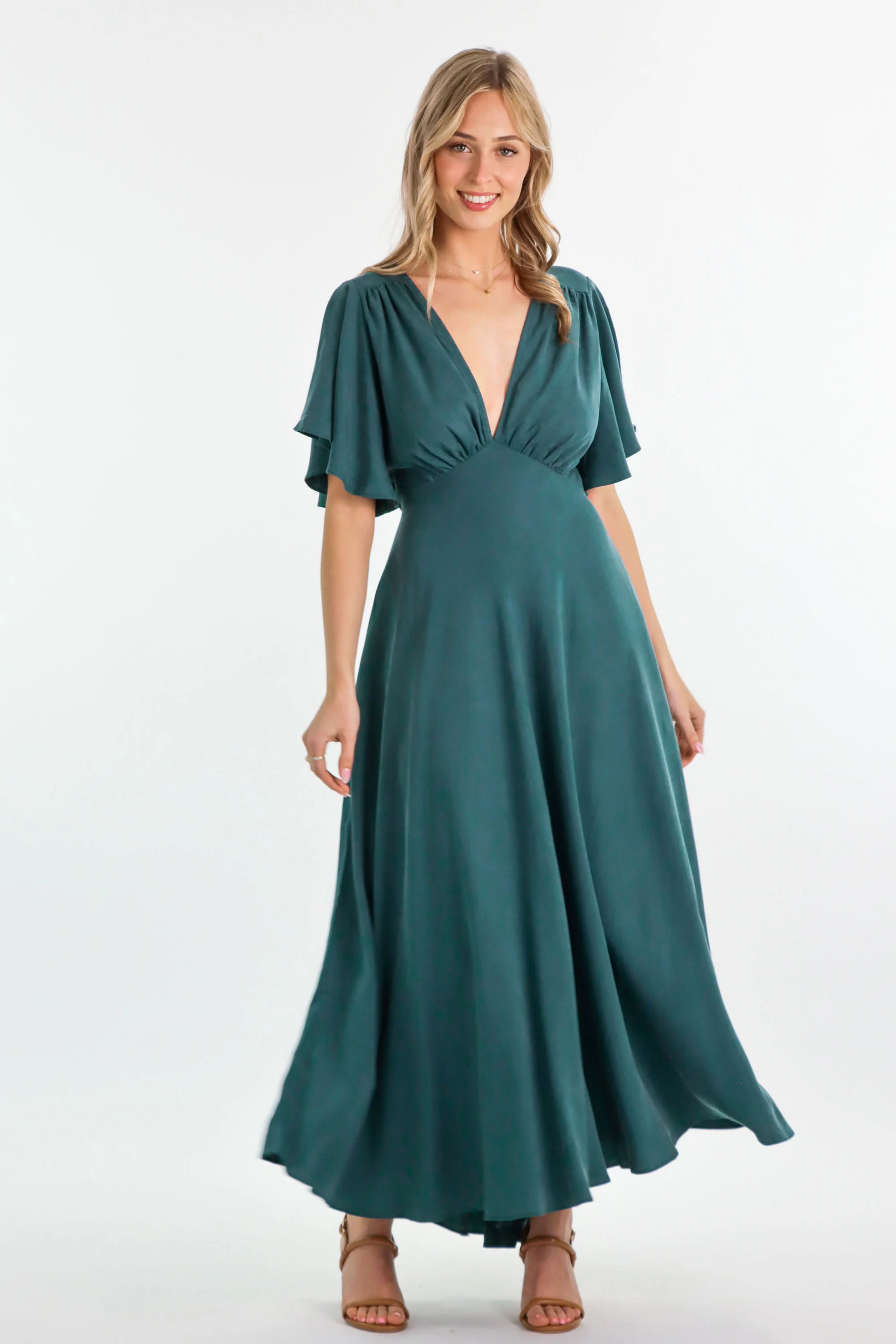 Athena Emerald Green Dress - Image 3