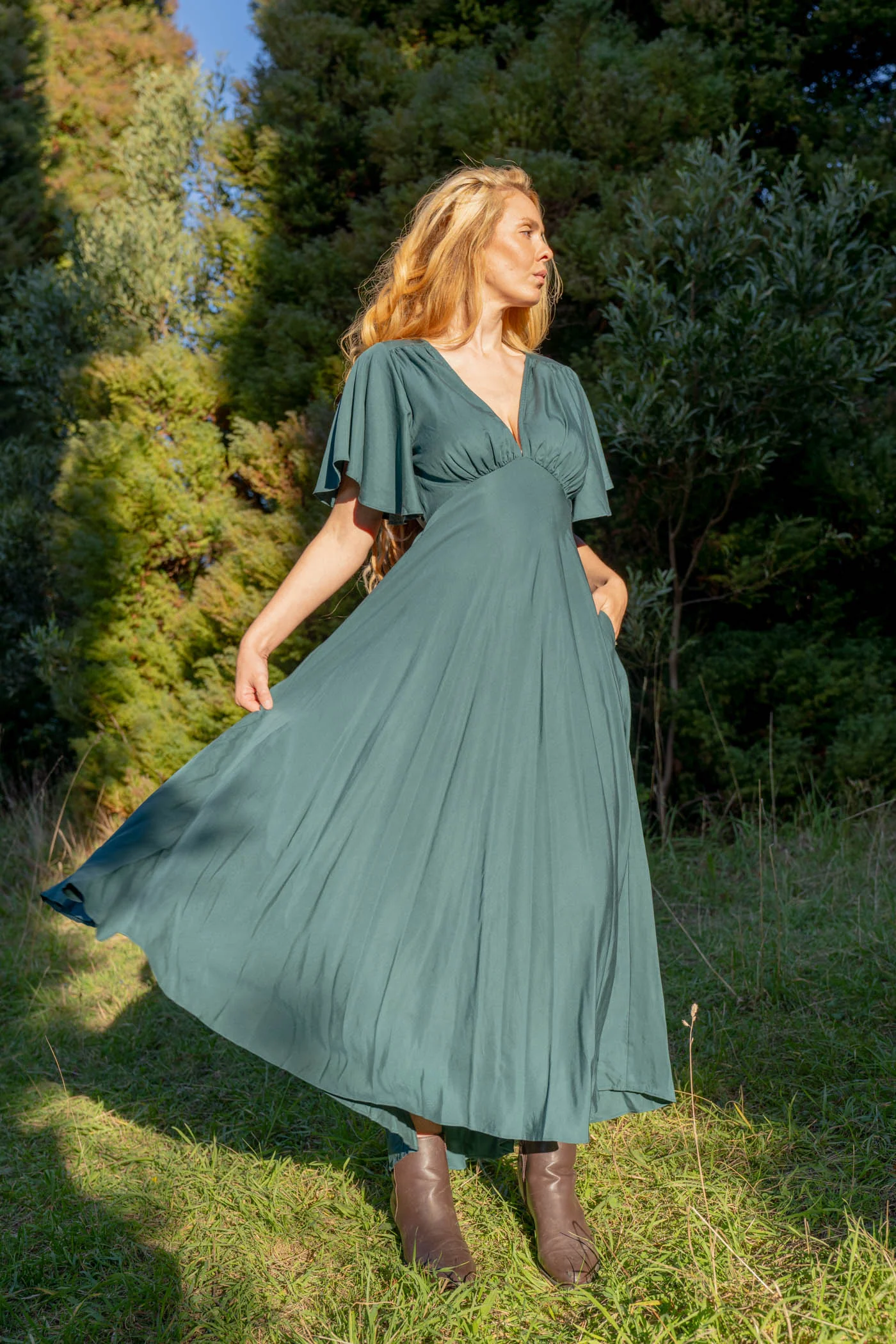 Athena Emerald Green Dress - Image 5