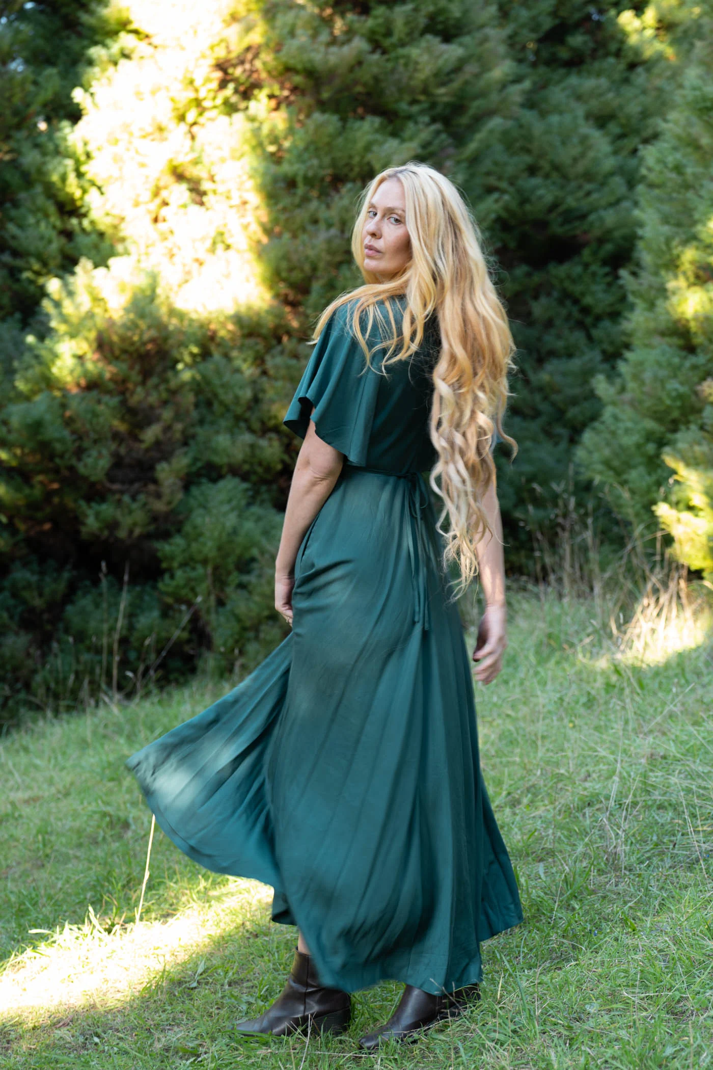 Athena Emerald Green Dress - Image 6