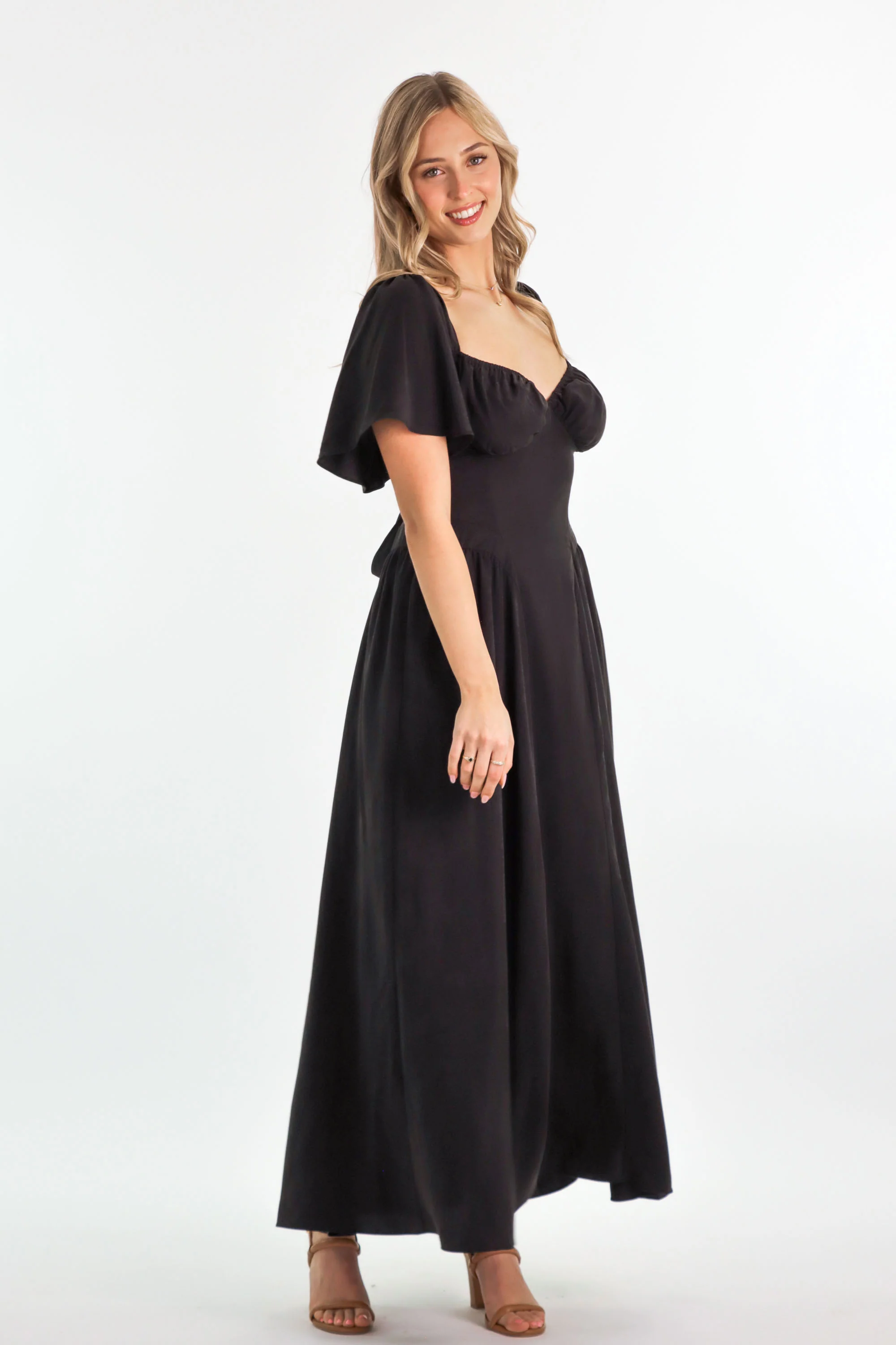 Bridgette Charcoal Black Dress - Image 10