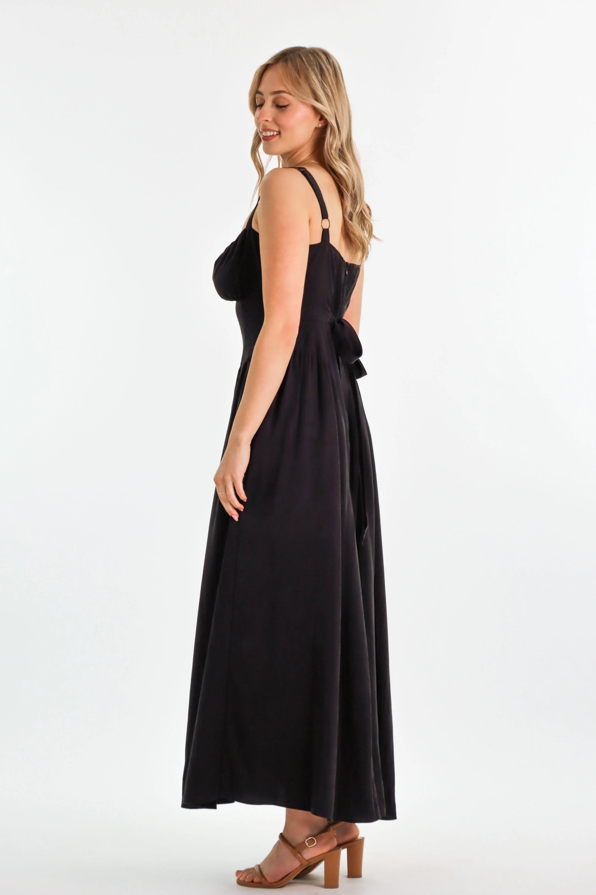 Bridgette Charcoal Black Dress - Image 12