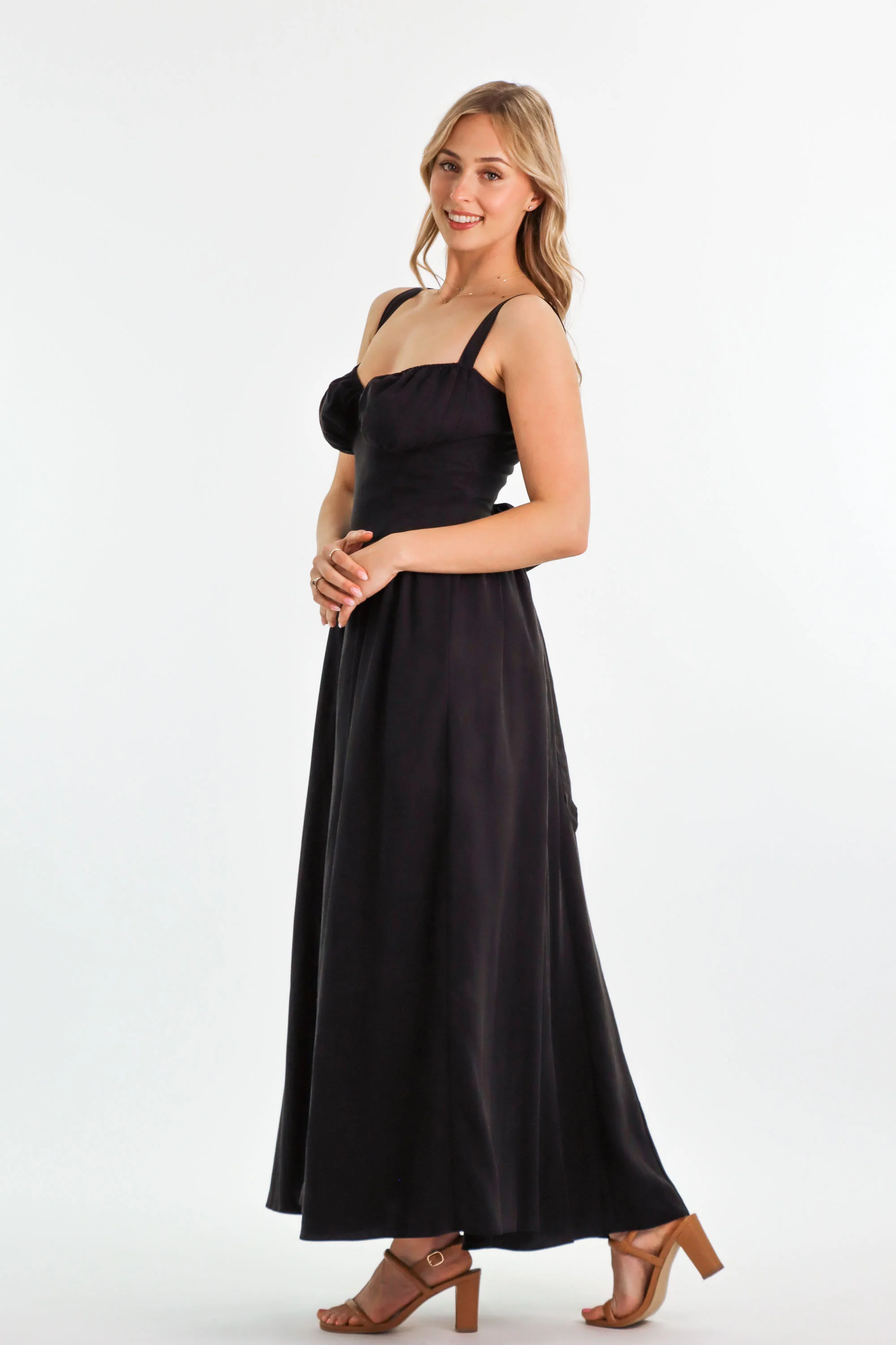 Bridgette Charcoal Black Dress - Image 13
