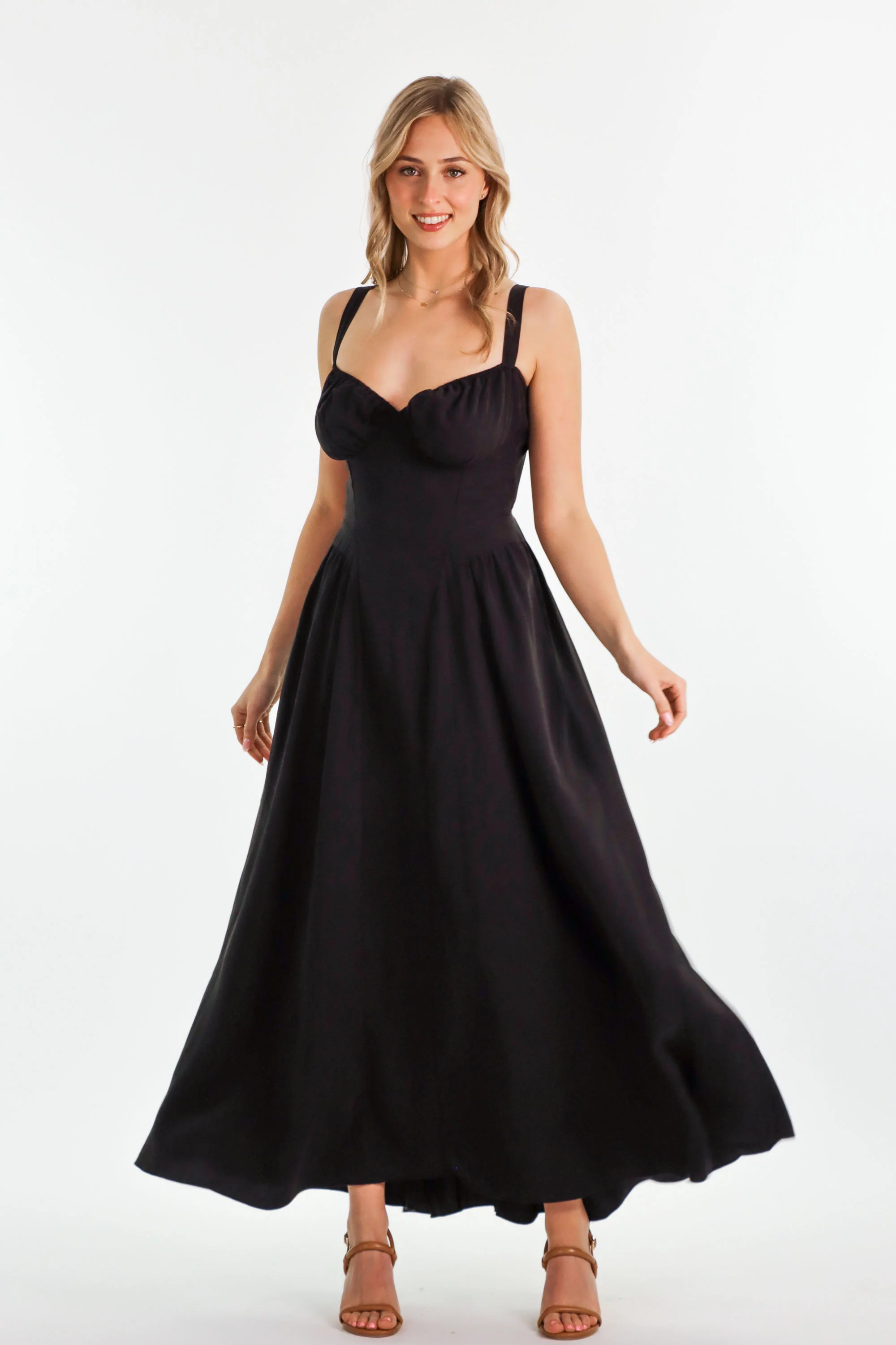 Bridgette Charcoal Black Dress - Image 14