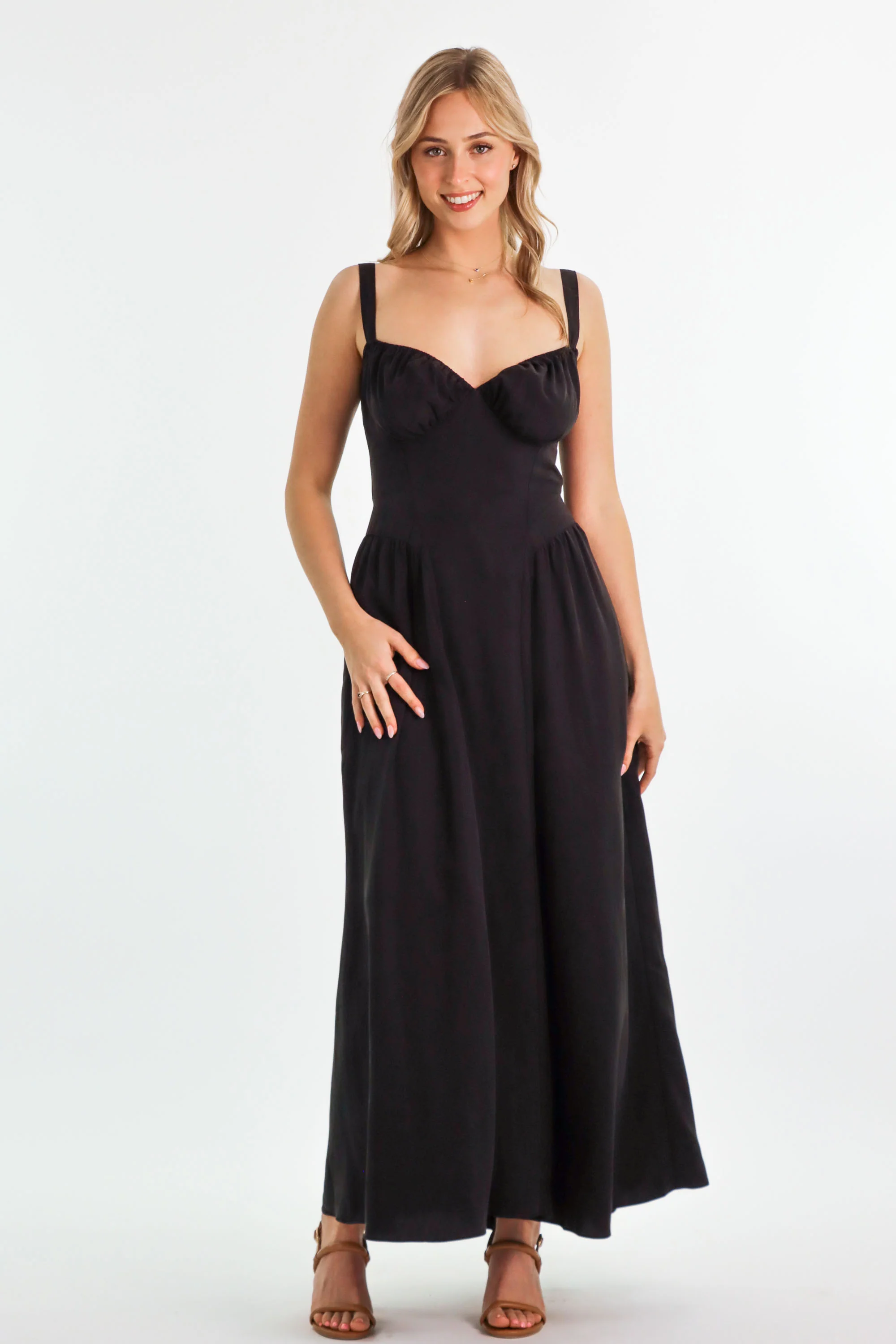 Bridgette Charcoal Black Dress - Image 15