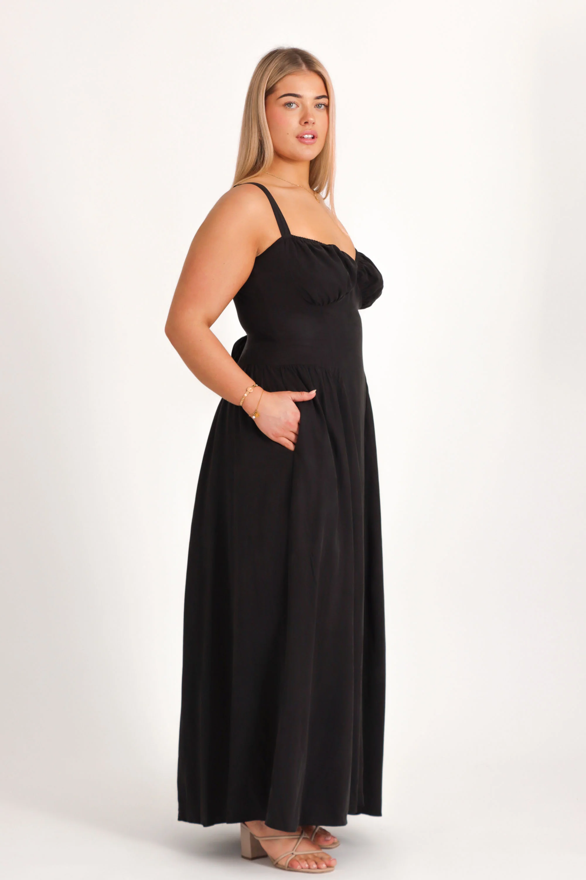 Bridgette Charcoal Black Dress - Image 3