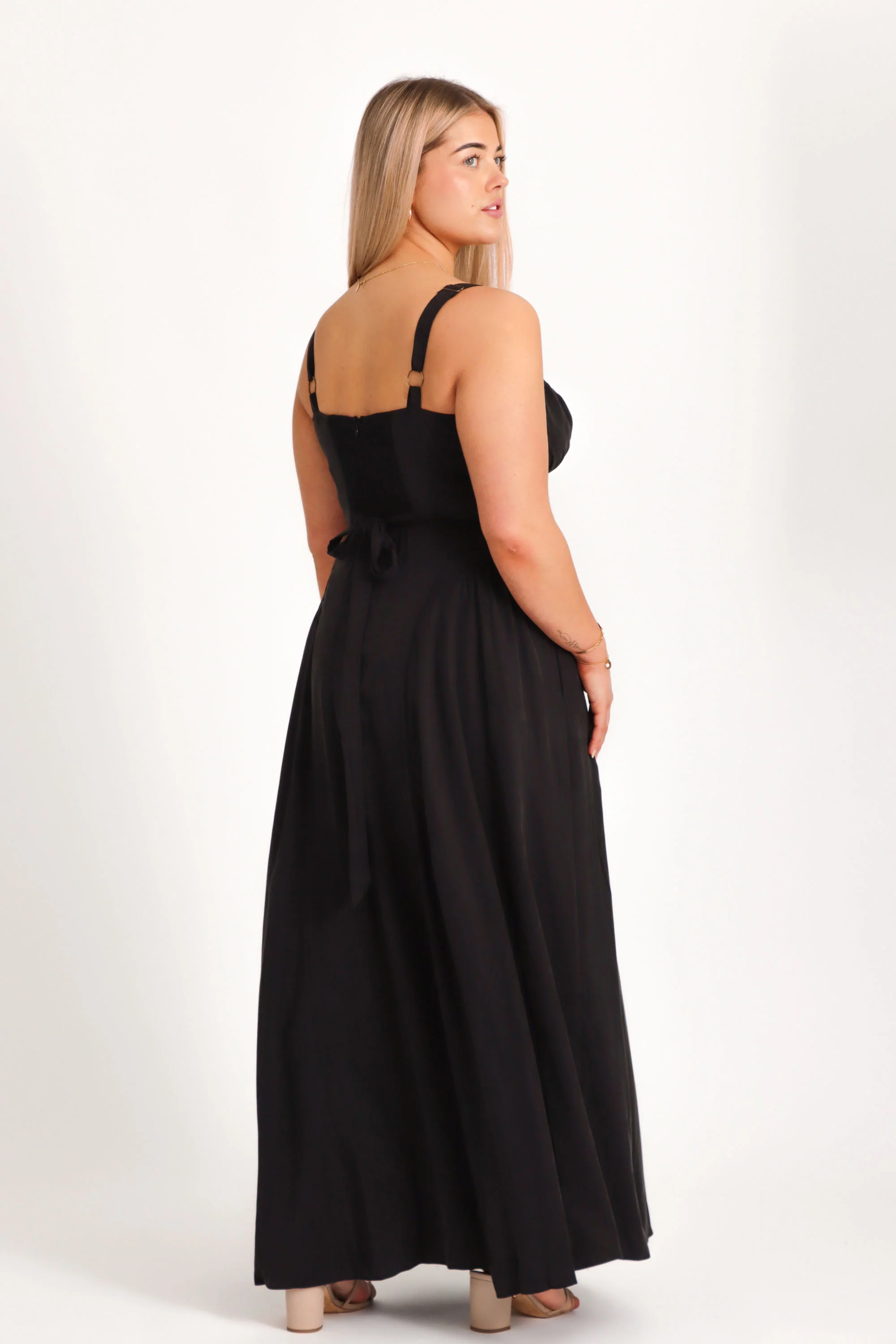 Bridgette Charcoal Black Dress - Image 4