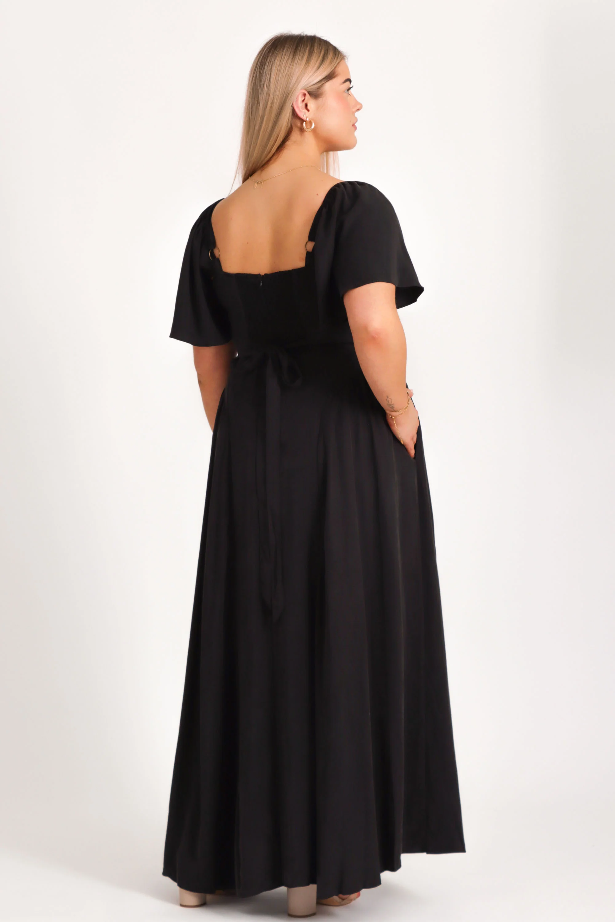 Bridgette Charcoal Black Dress - Image 5