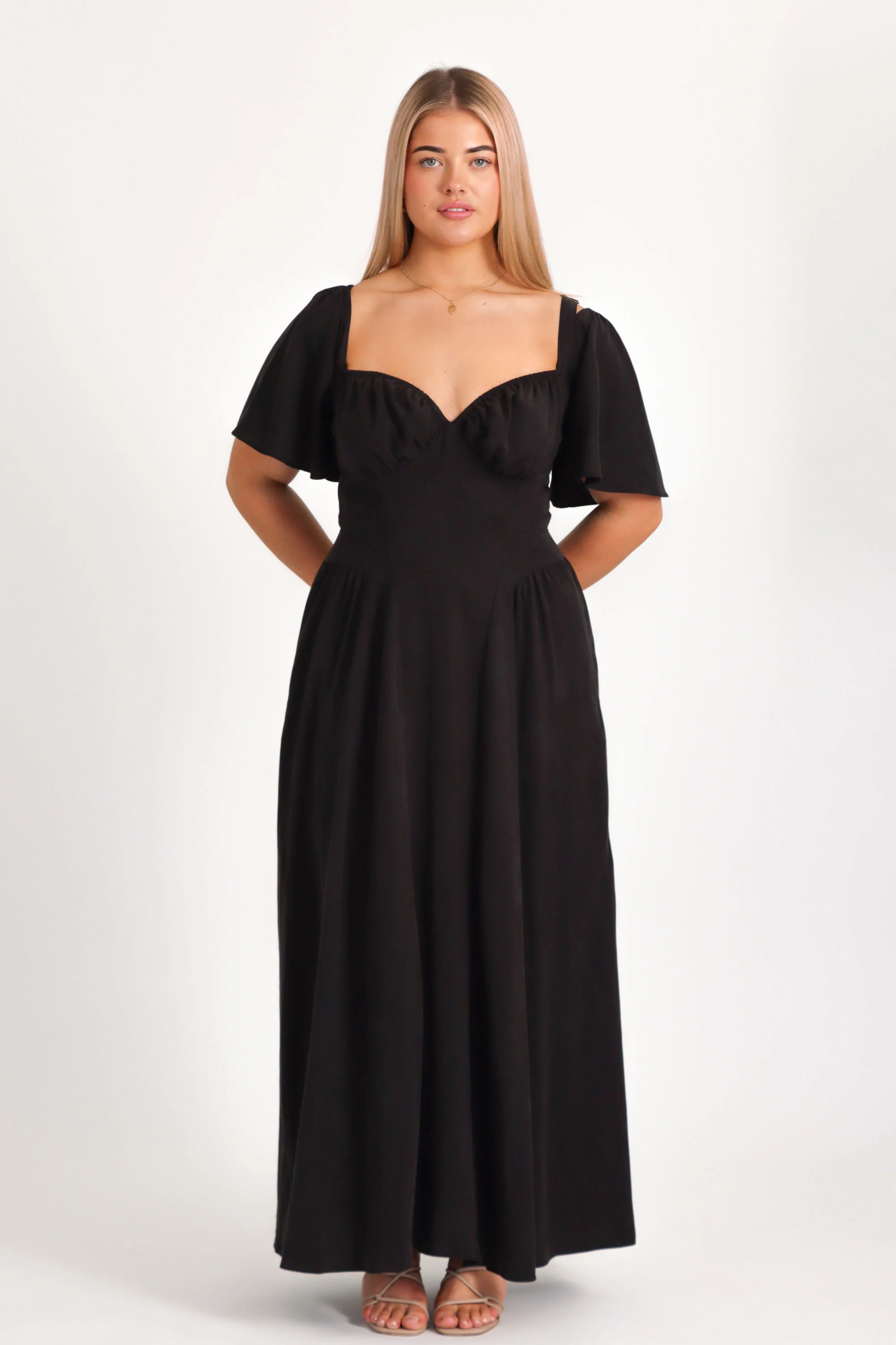 Bridgette Charcoal Black Dress - Image 7