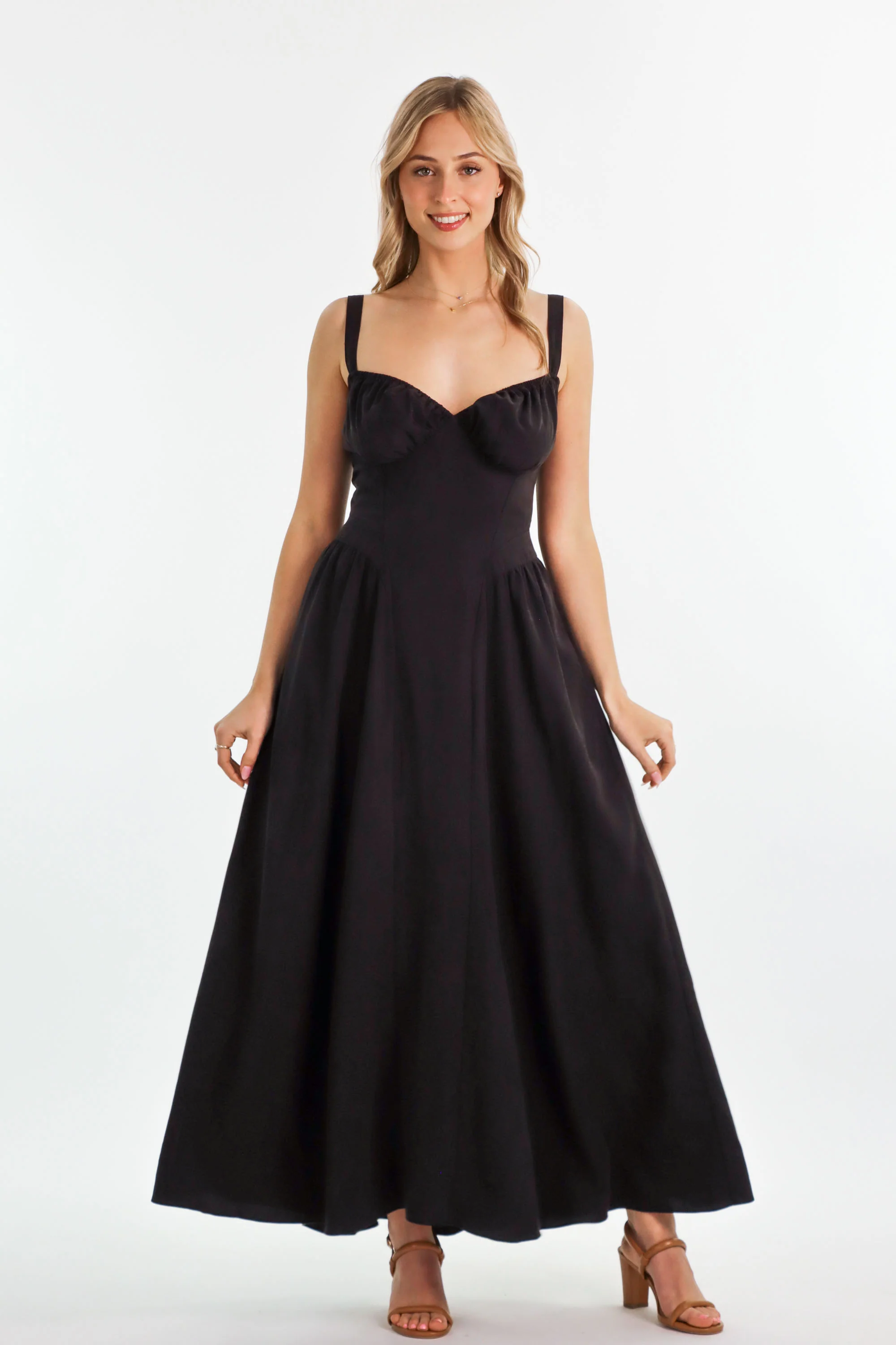 Bridgette Charcoal Black Dress - Image 8
