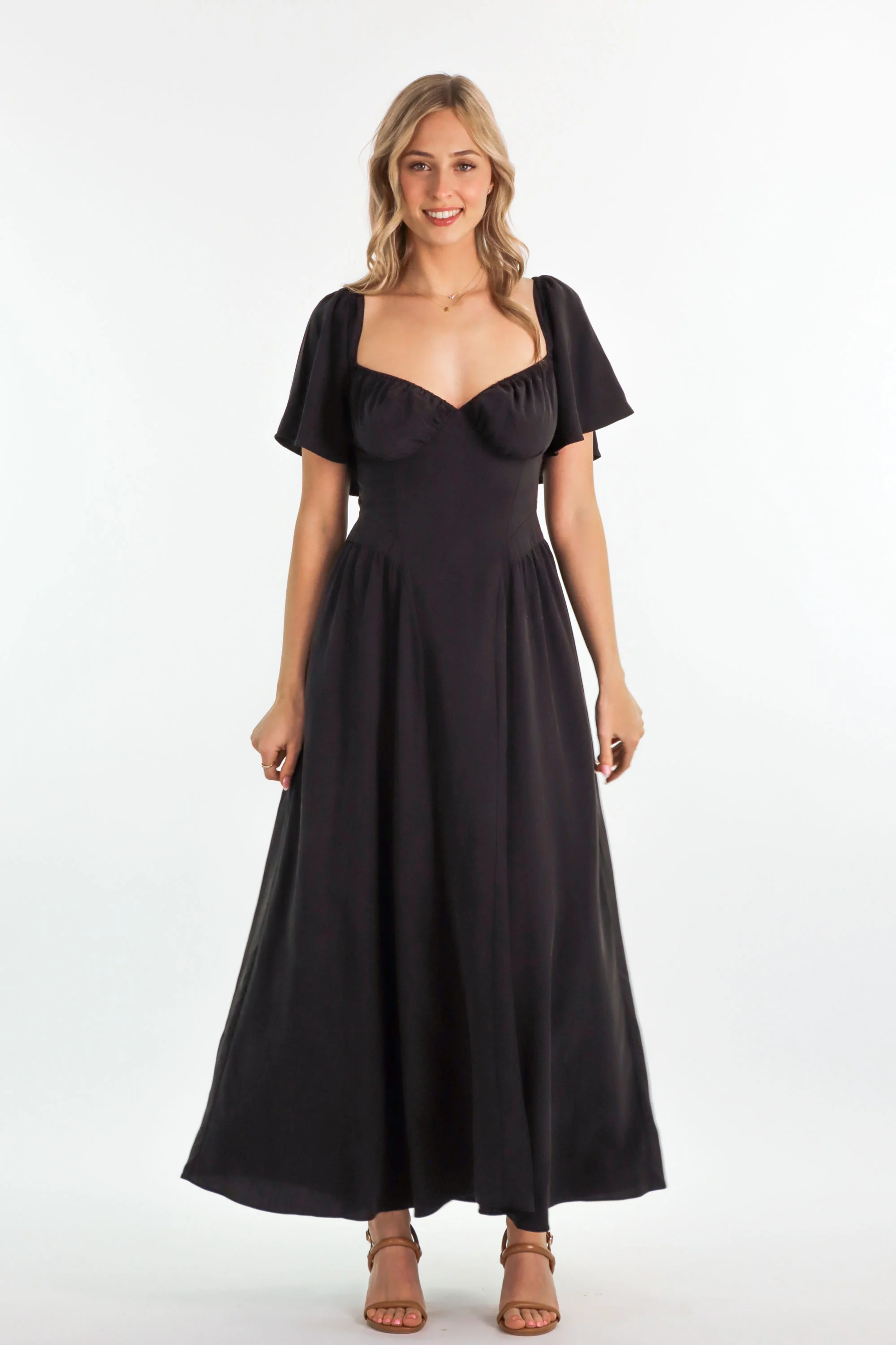 Bridgette Charcoal Black Dress - Image 9