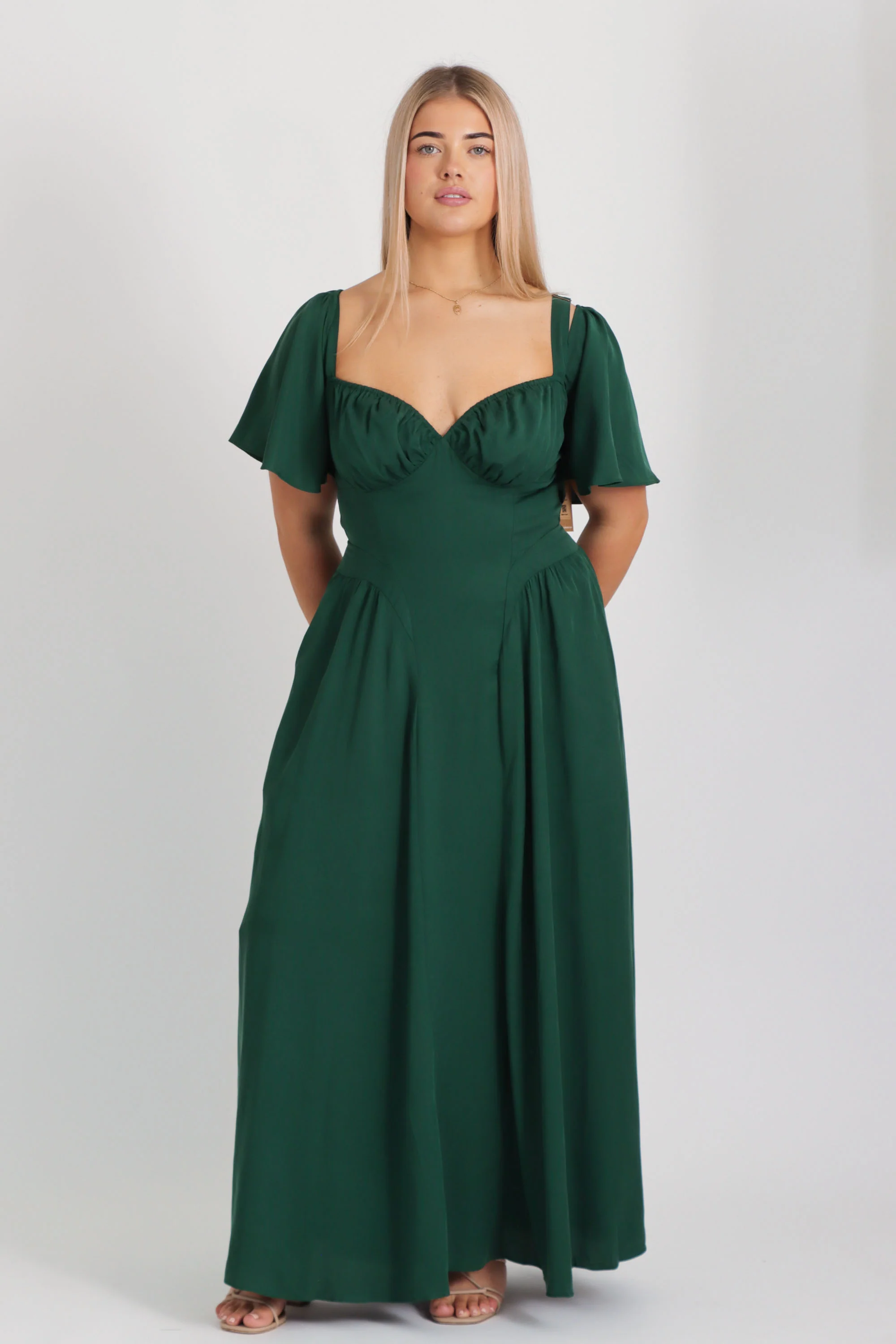 Bridgette Forest Green Dress - Tencel - Image 10