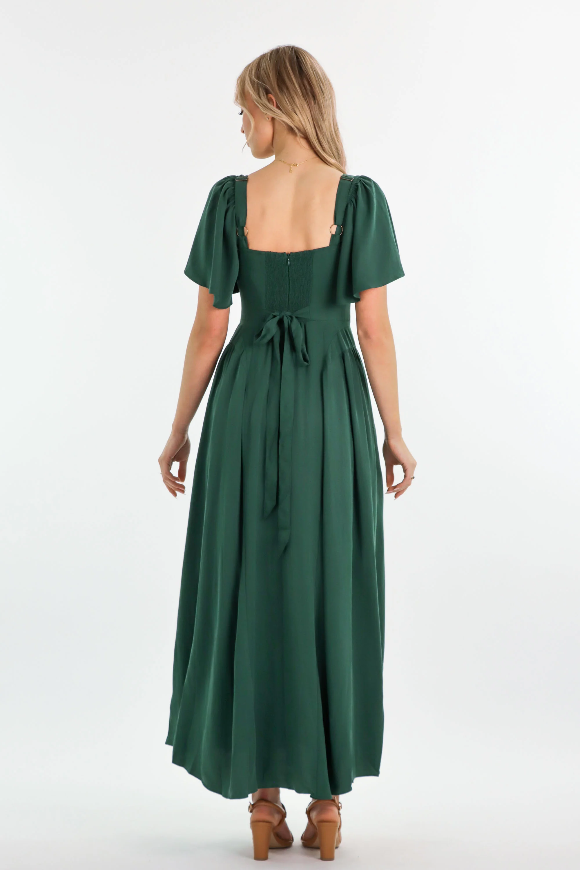 Bridgette Forest Green Dress - Tencel - Image 16