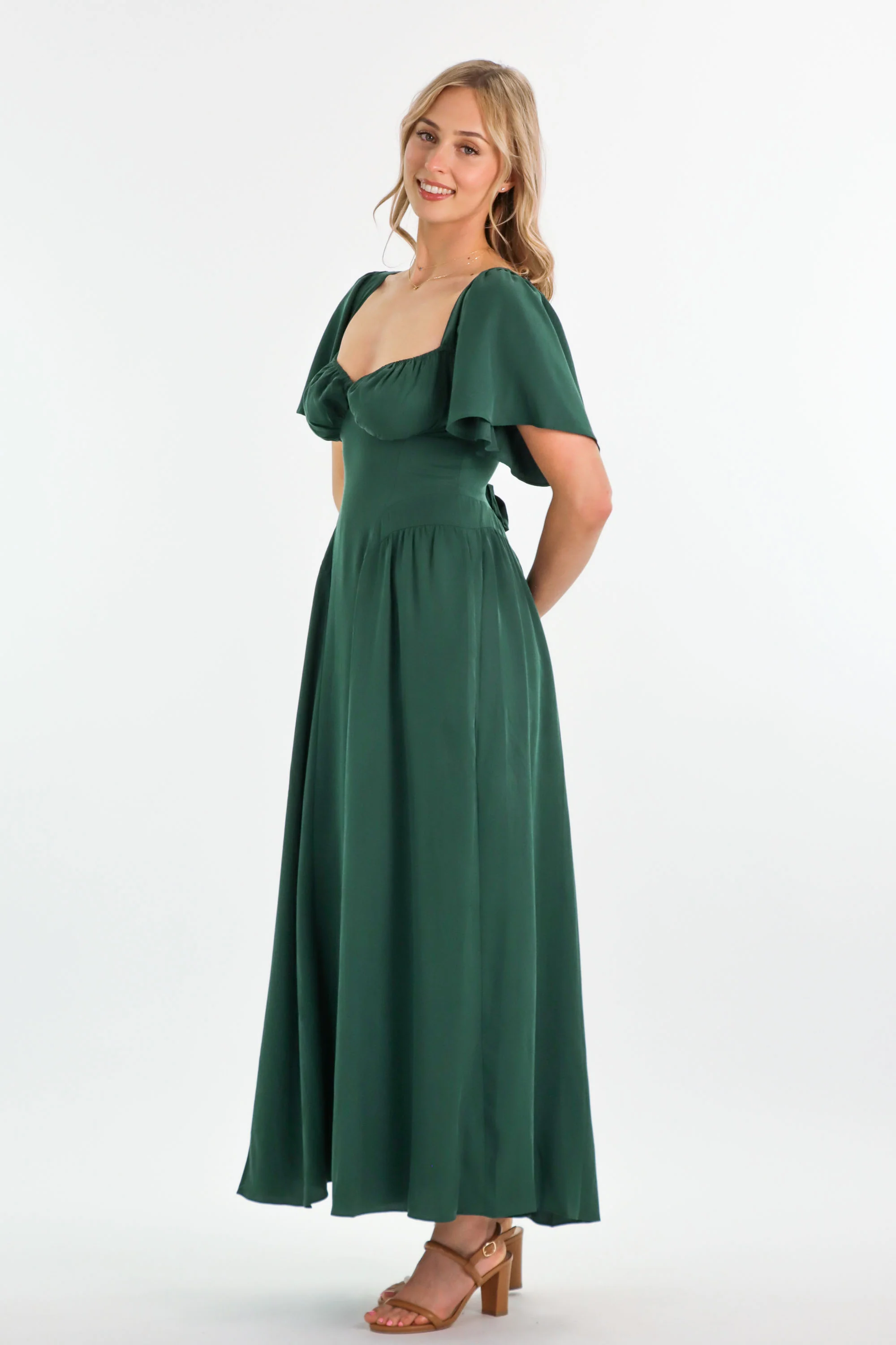 Bridgette Forest Green Dress - Tencel - Image 17