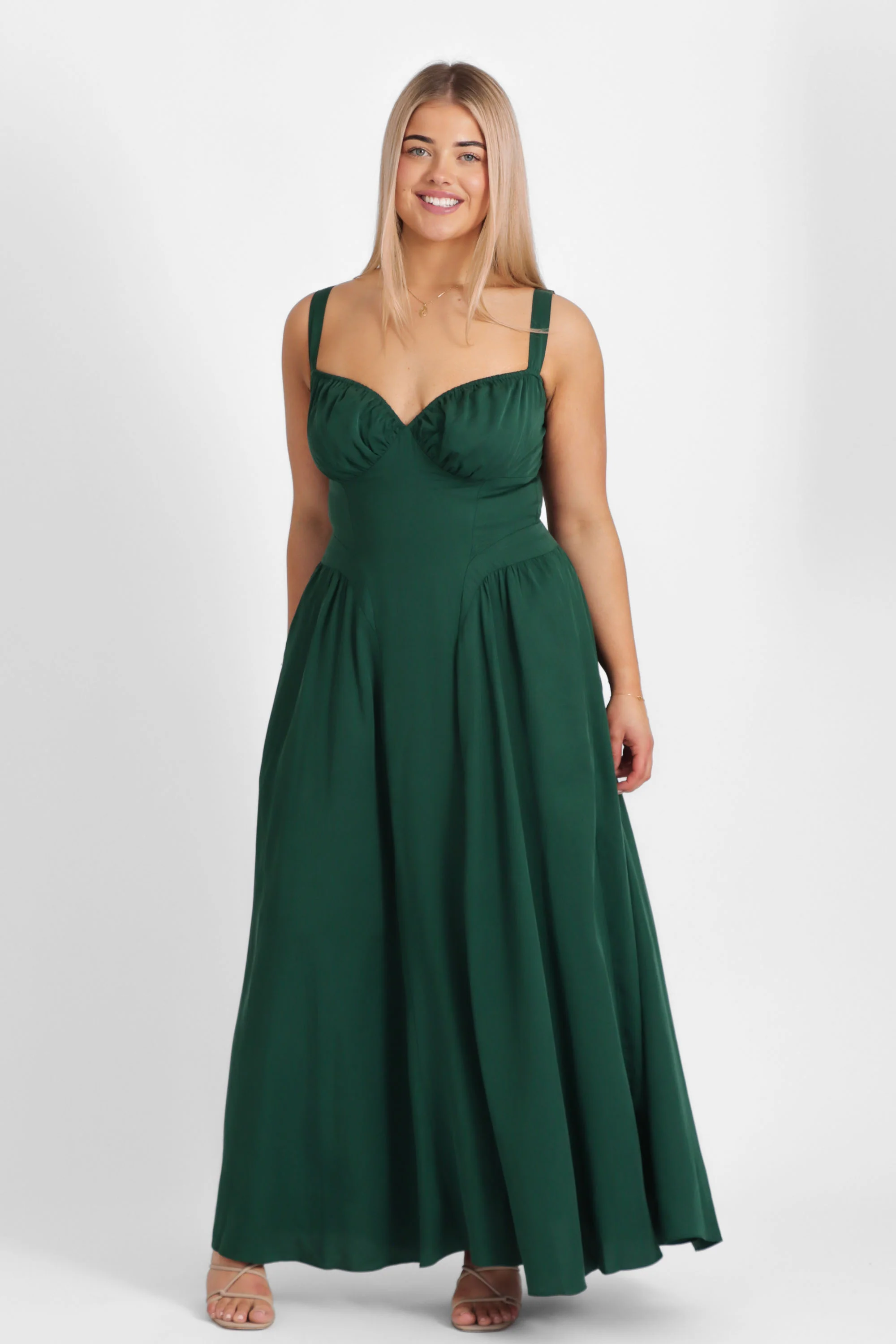 Bridgette Forest Green Dress - Tencel - Image 3