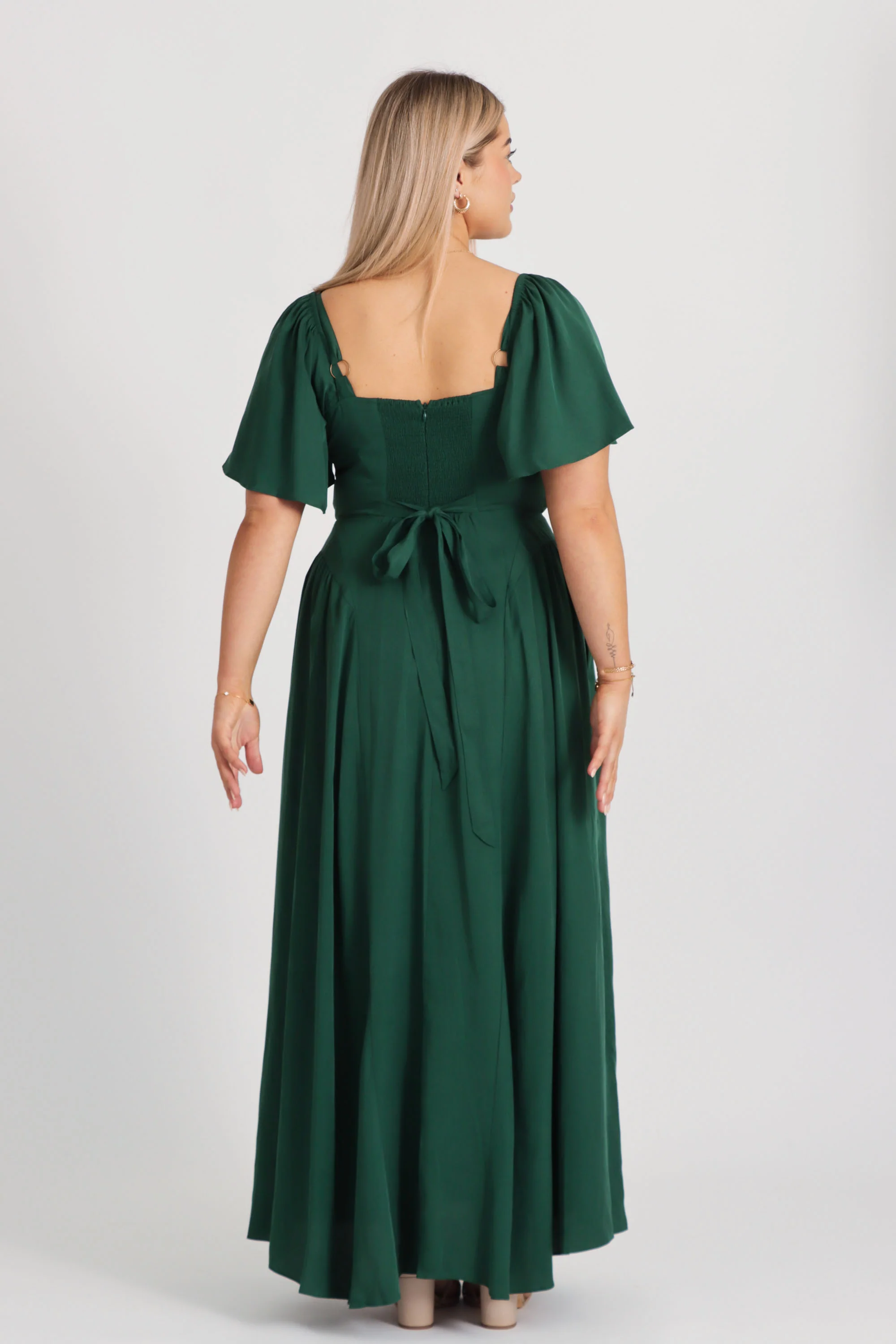 Bridgette Forest Green Dress - Tencel - Image 6