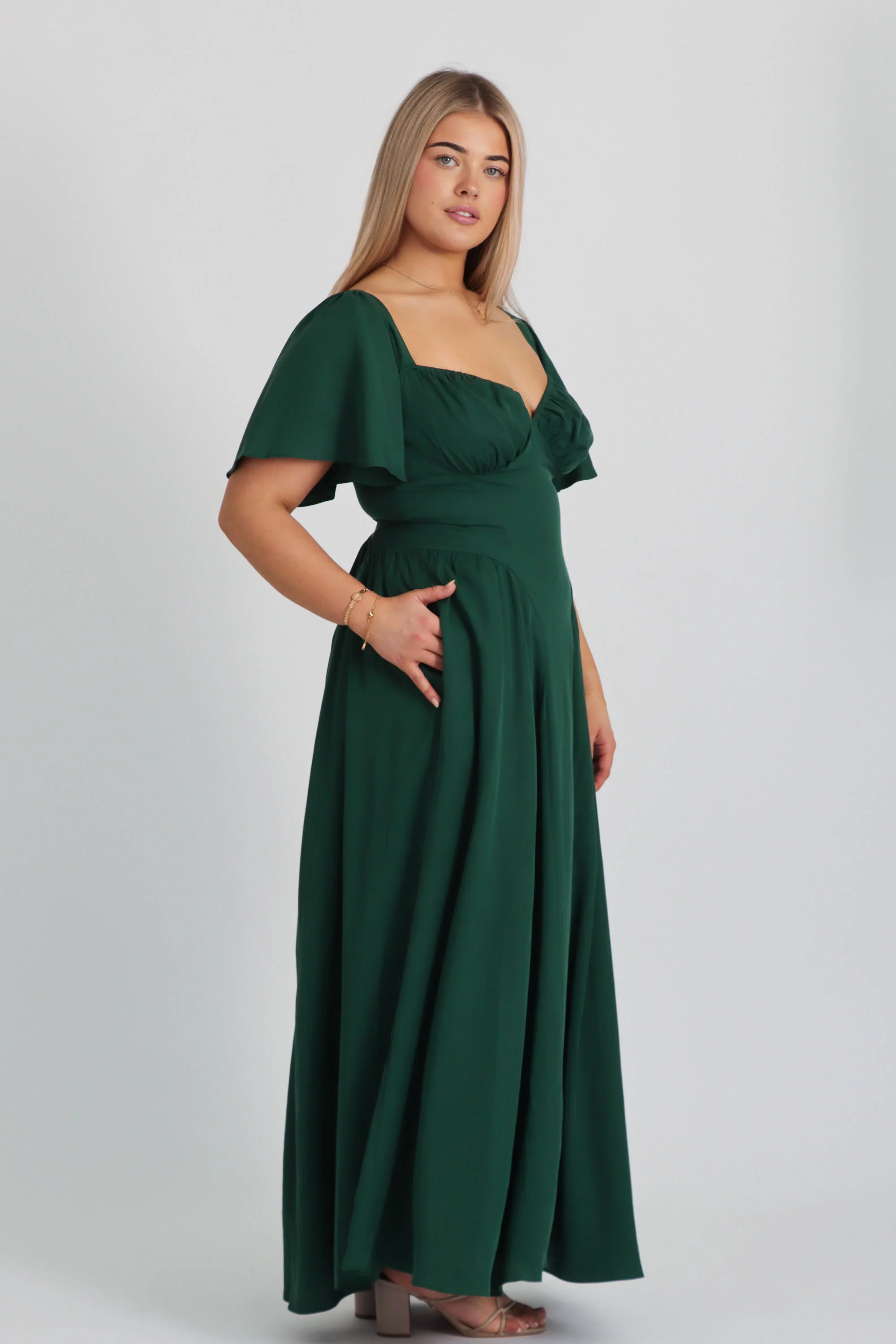 Bridgette Forest Green Dress - Tencel - Image 9