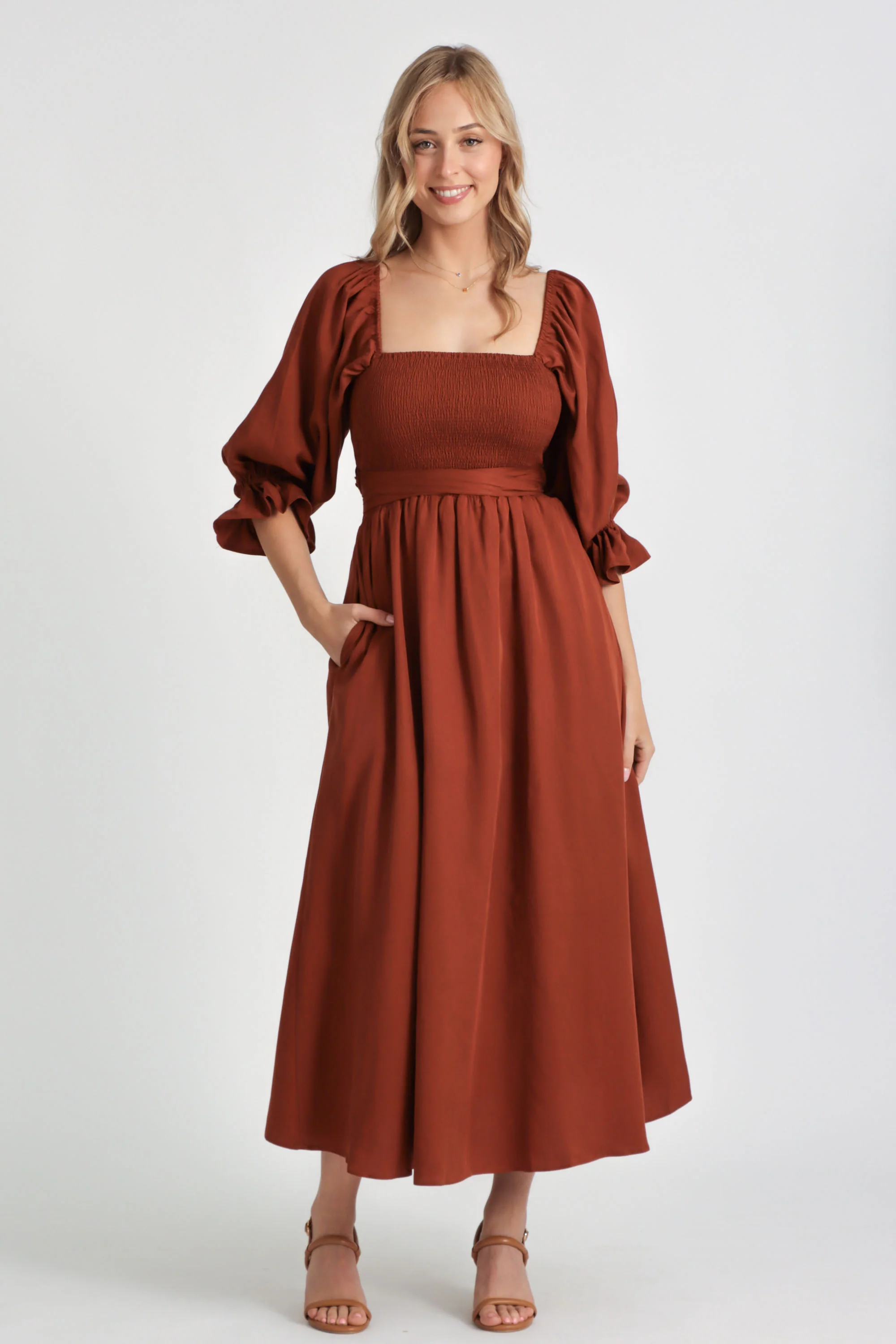 Charlotte Rust Wrap Dress - Image 4