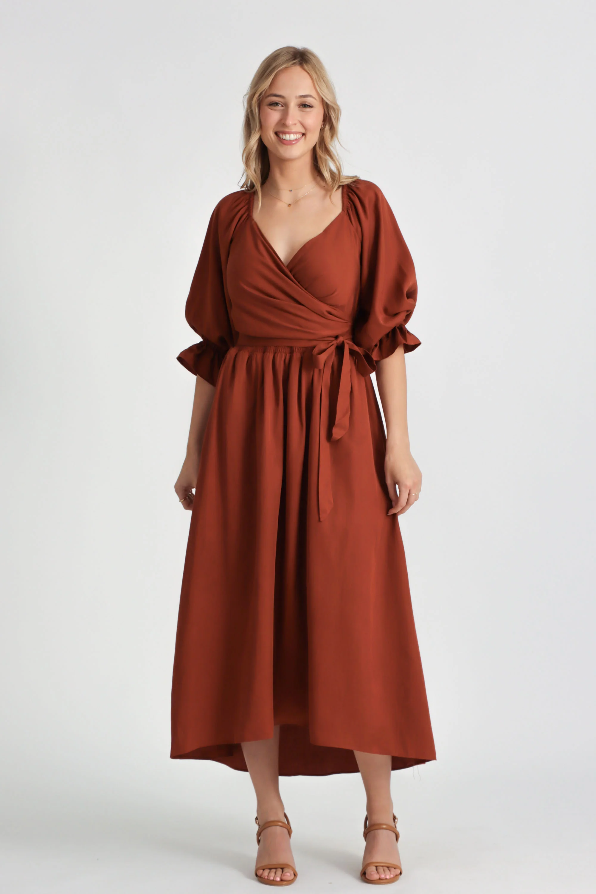 Charlotte Rust Wrap Dress - Image 8