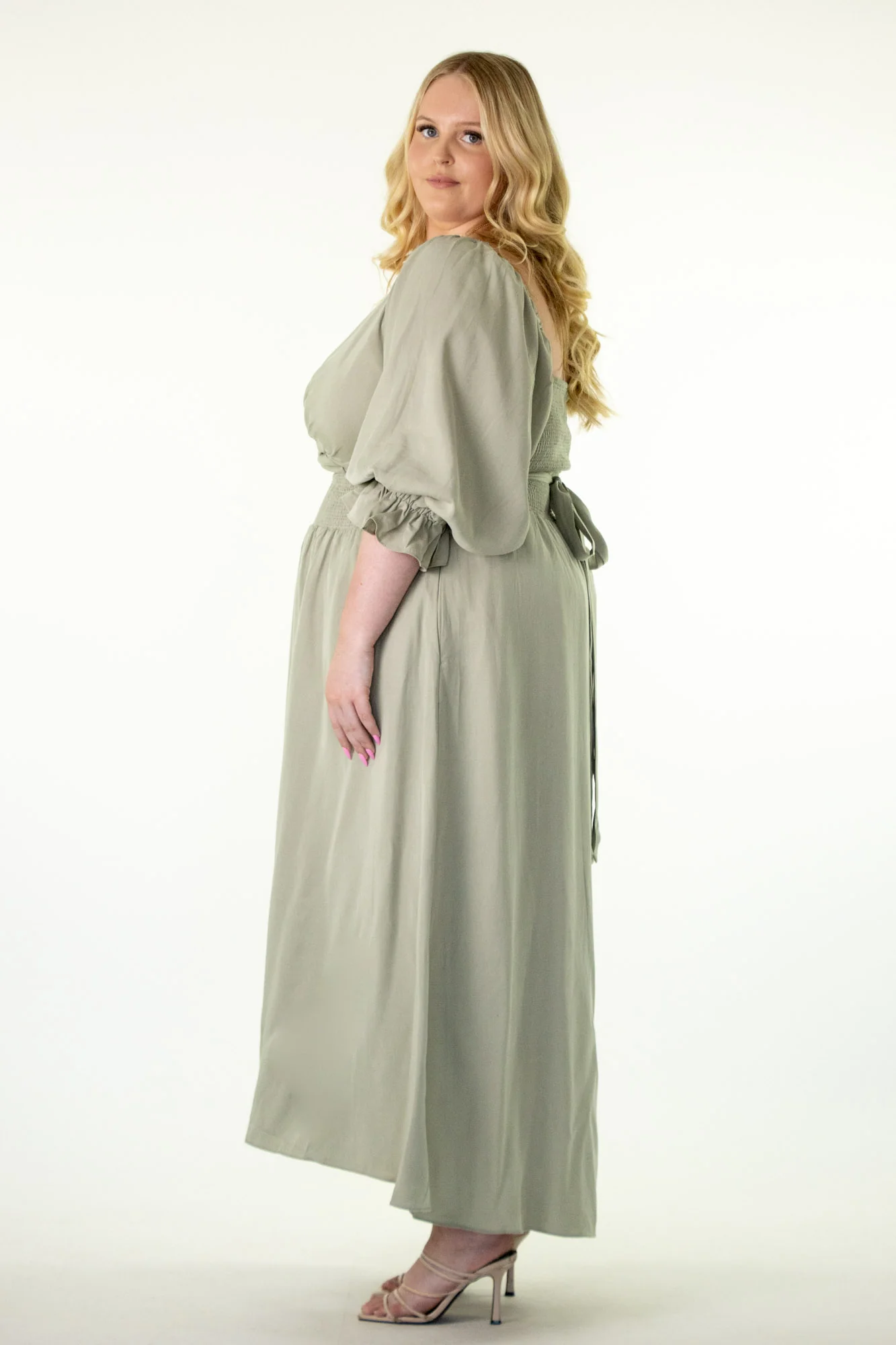Charlotte Sage Green Wrap Dress - Image 12