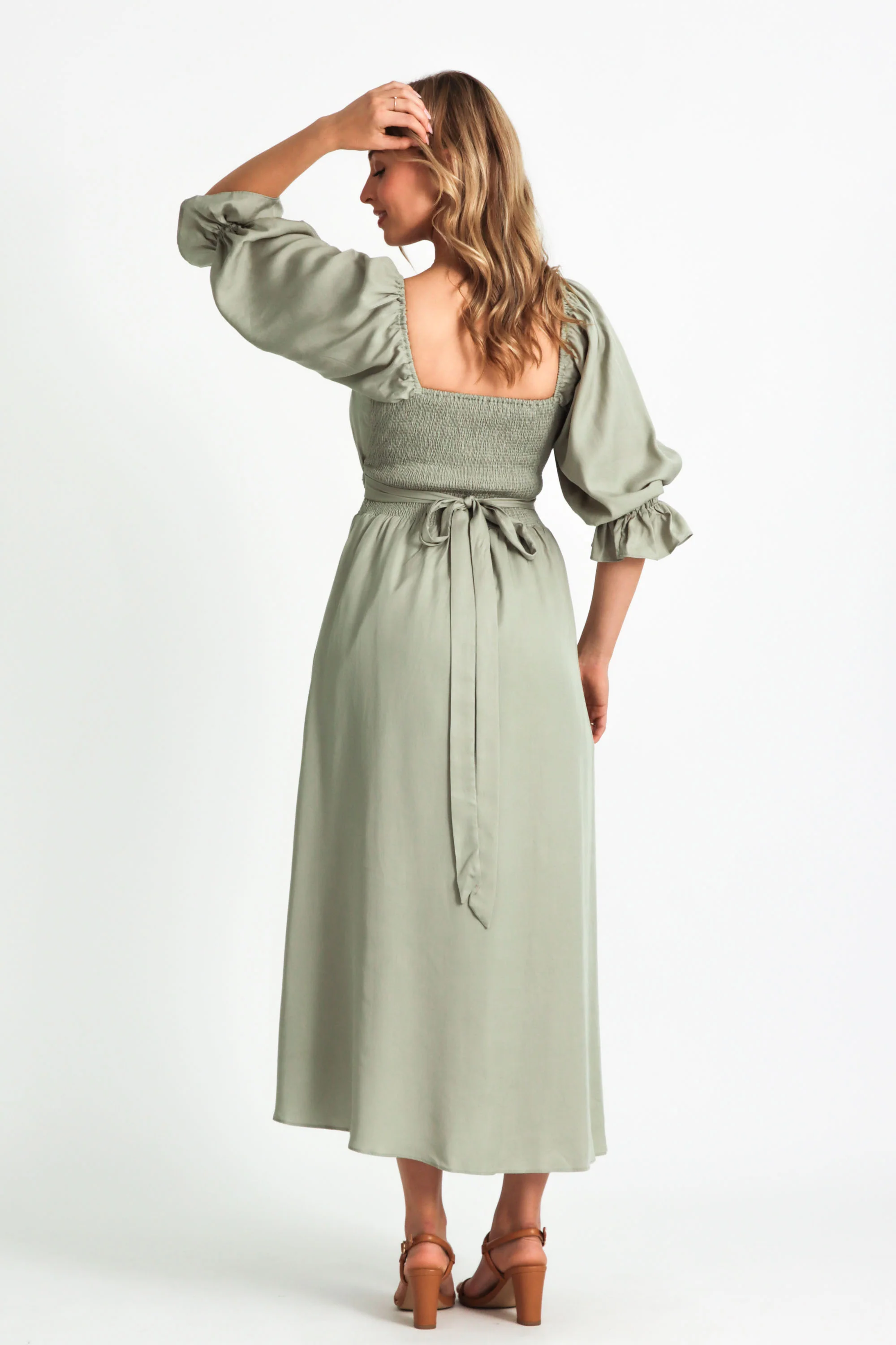 Charlotte Sage Green Wrap Dress - Image 6