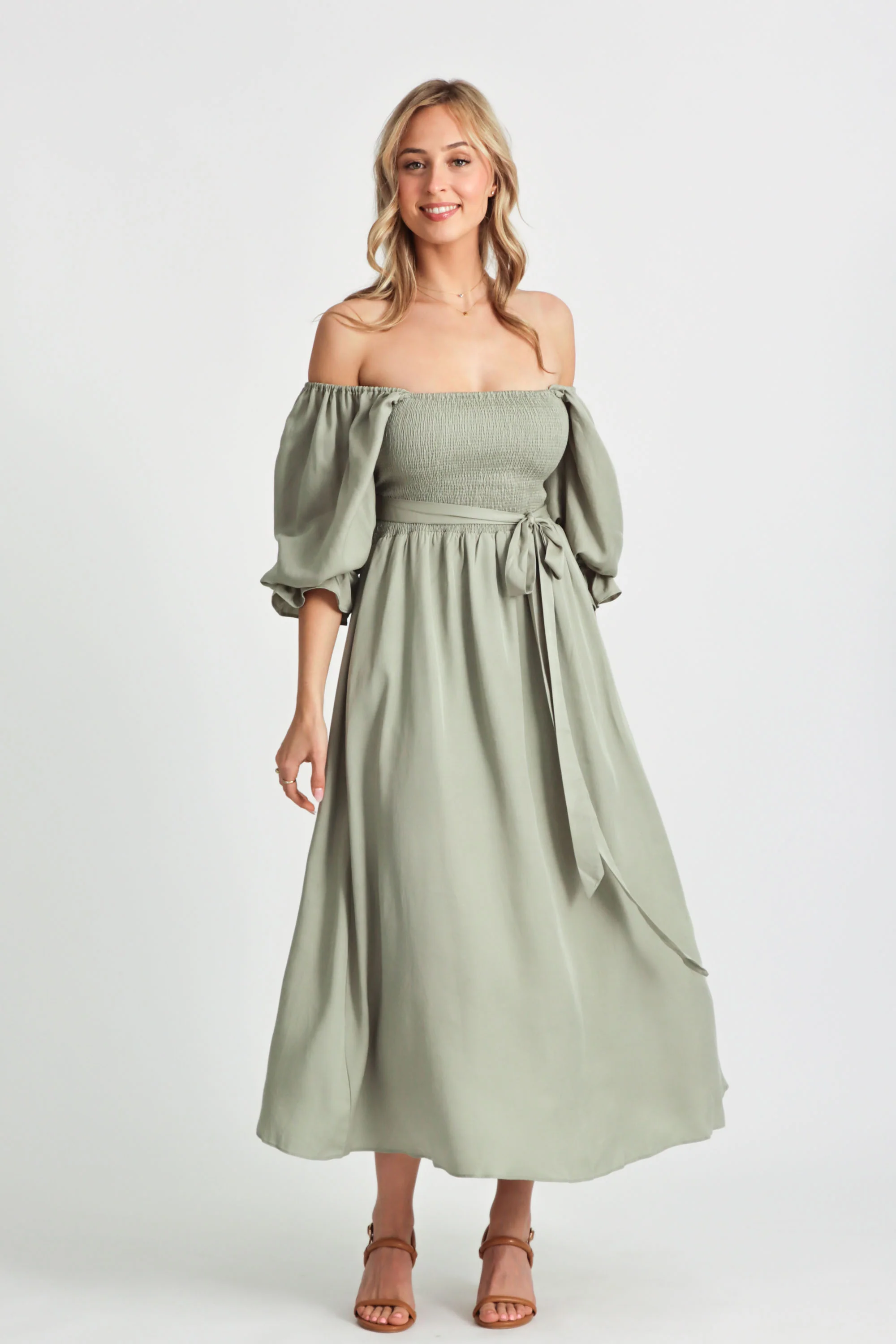 Charlotte Sage Green Wrap Dress - Image 9