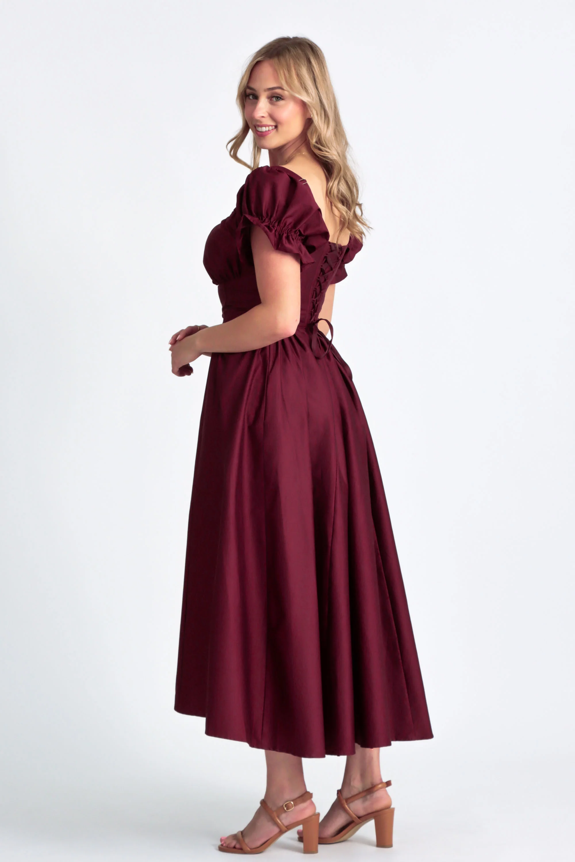 Delilah Plum Corset Dress - Cotton Sateen - Image 10