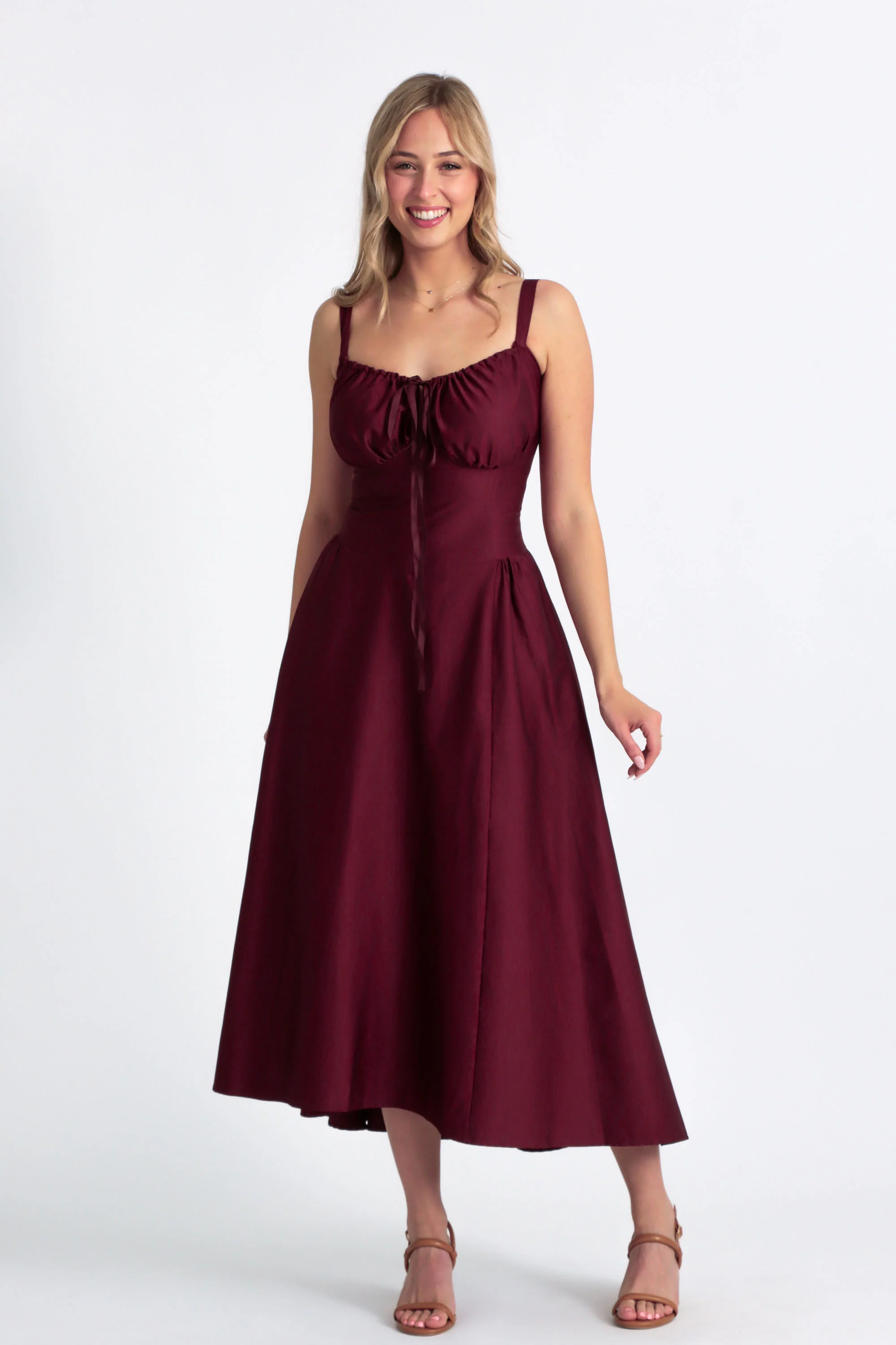 Delilah Plum Corset Dress - Cotton Sateen - Image 11