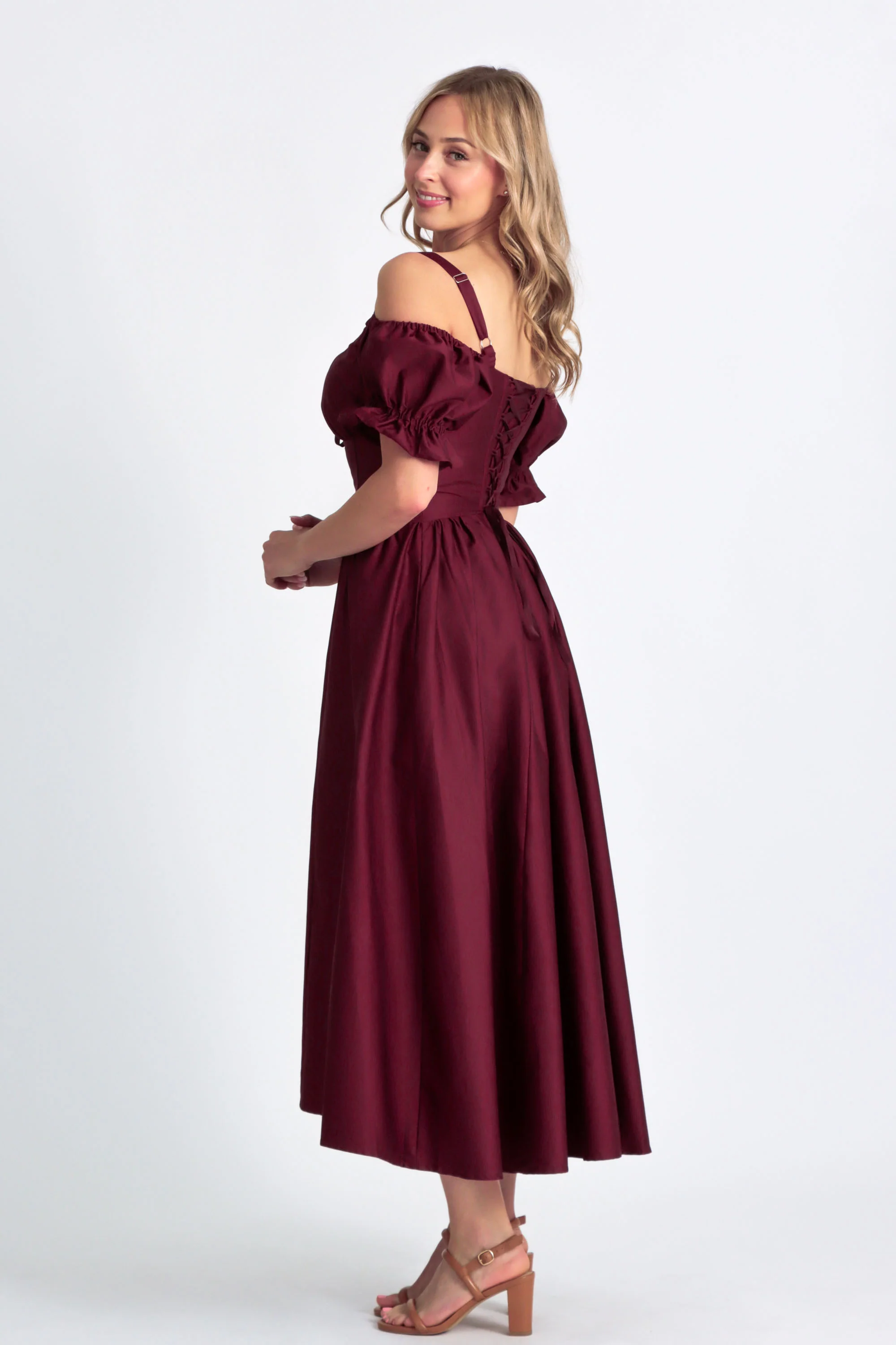 Delilah Plum Corset Dress - Cotton Sateen - Image 13