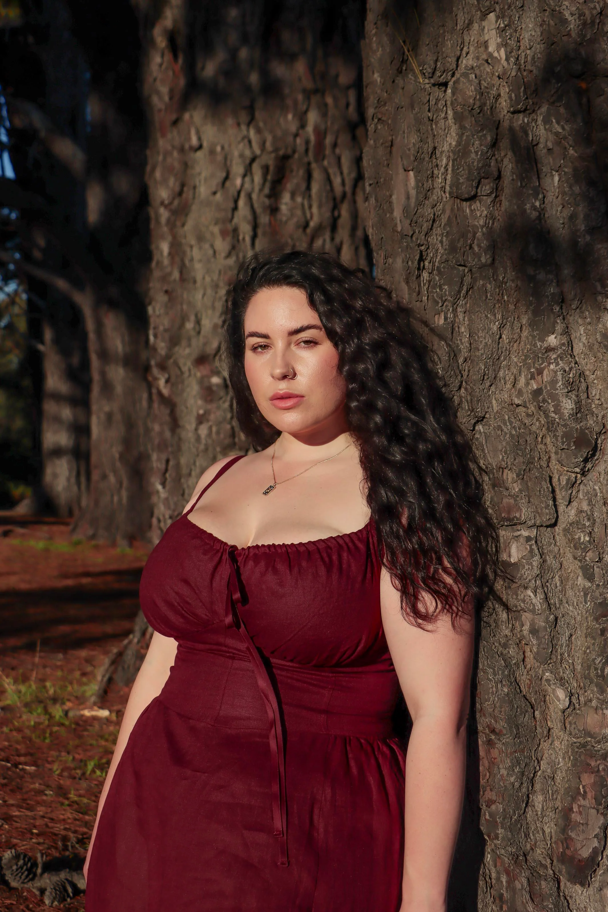 Delilah Plum Corset Dress - Cotton Sateen - Image 15