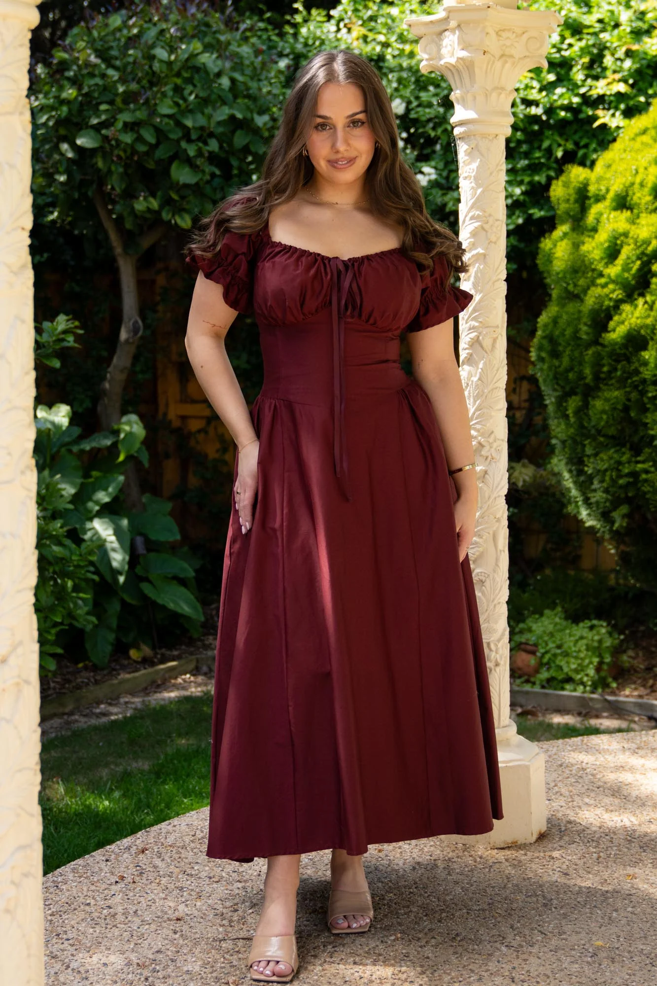 Delilah Plum Corset Dress - Cotton Sateen - Image 17