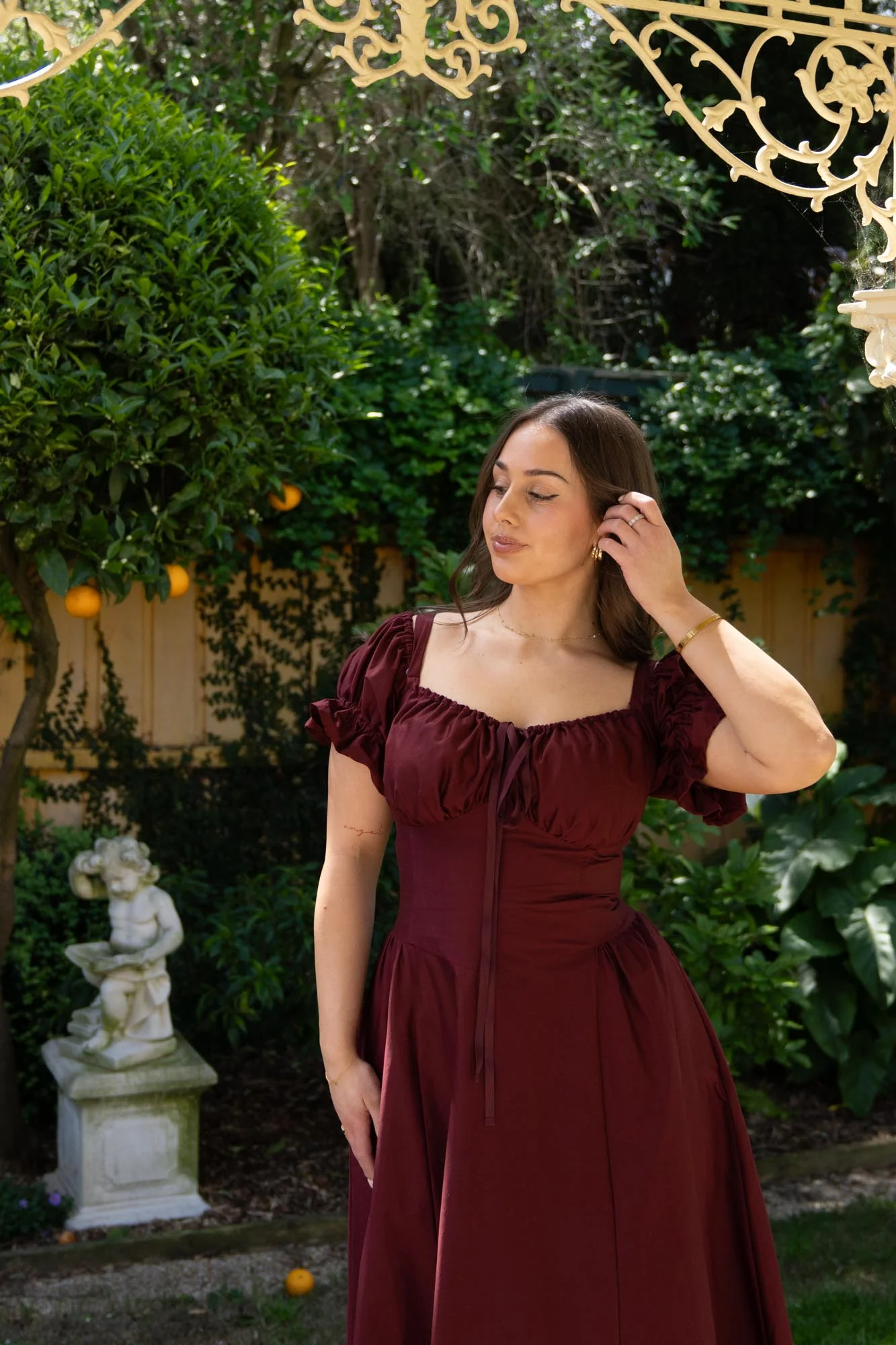 Delilah Plum Corset Dress - Cotton Sateen - Image 18