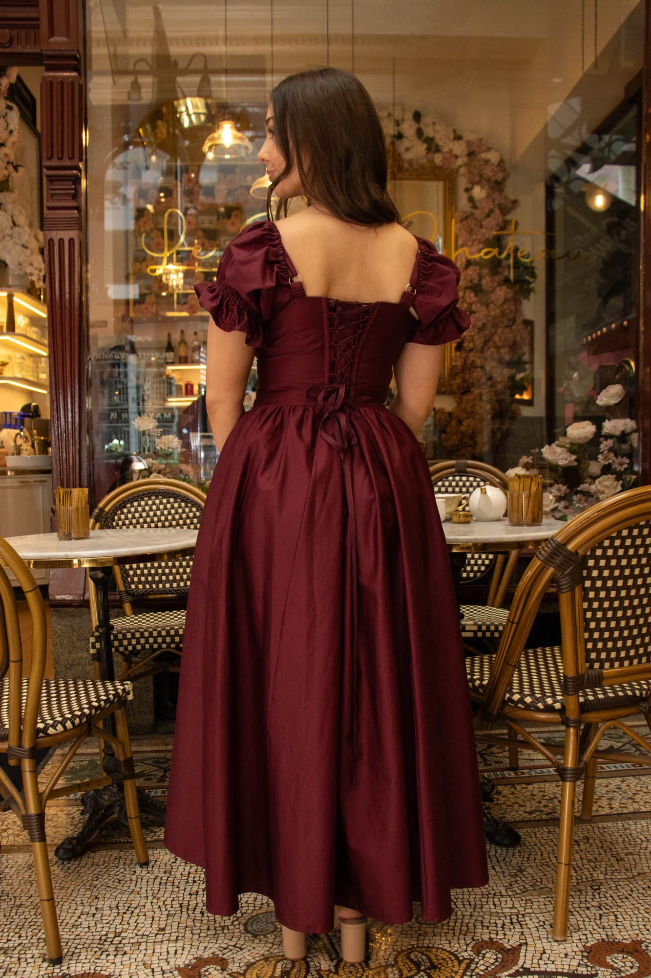 Delilah Plum Corset Dress - Cotton Sateen - Image 3