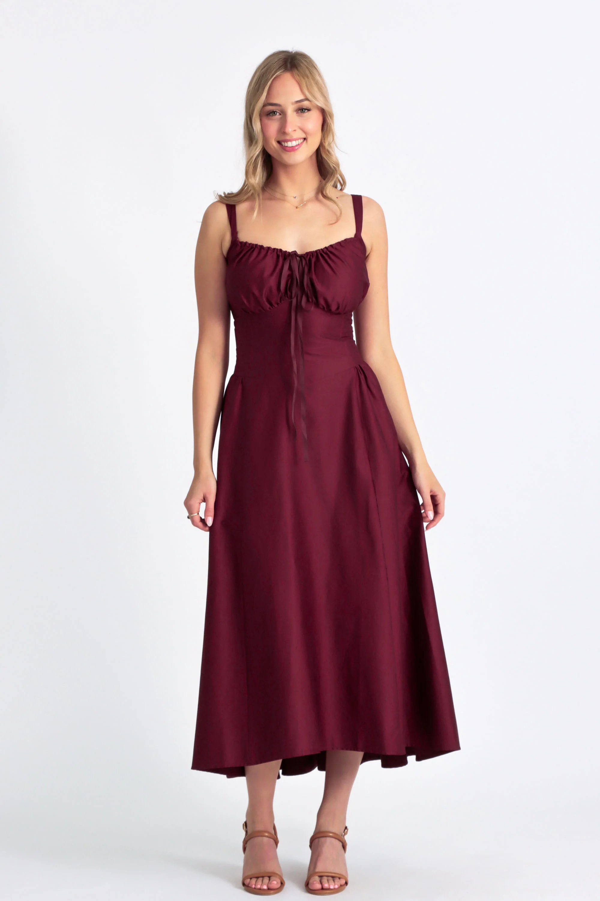 Delilah Plum Corset Dress - Cotton Sateen - Image 4