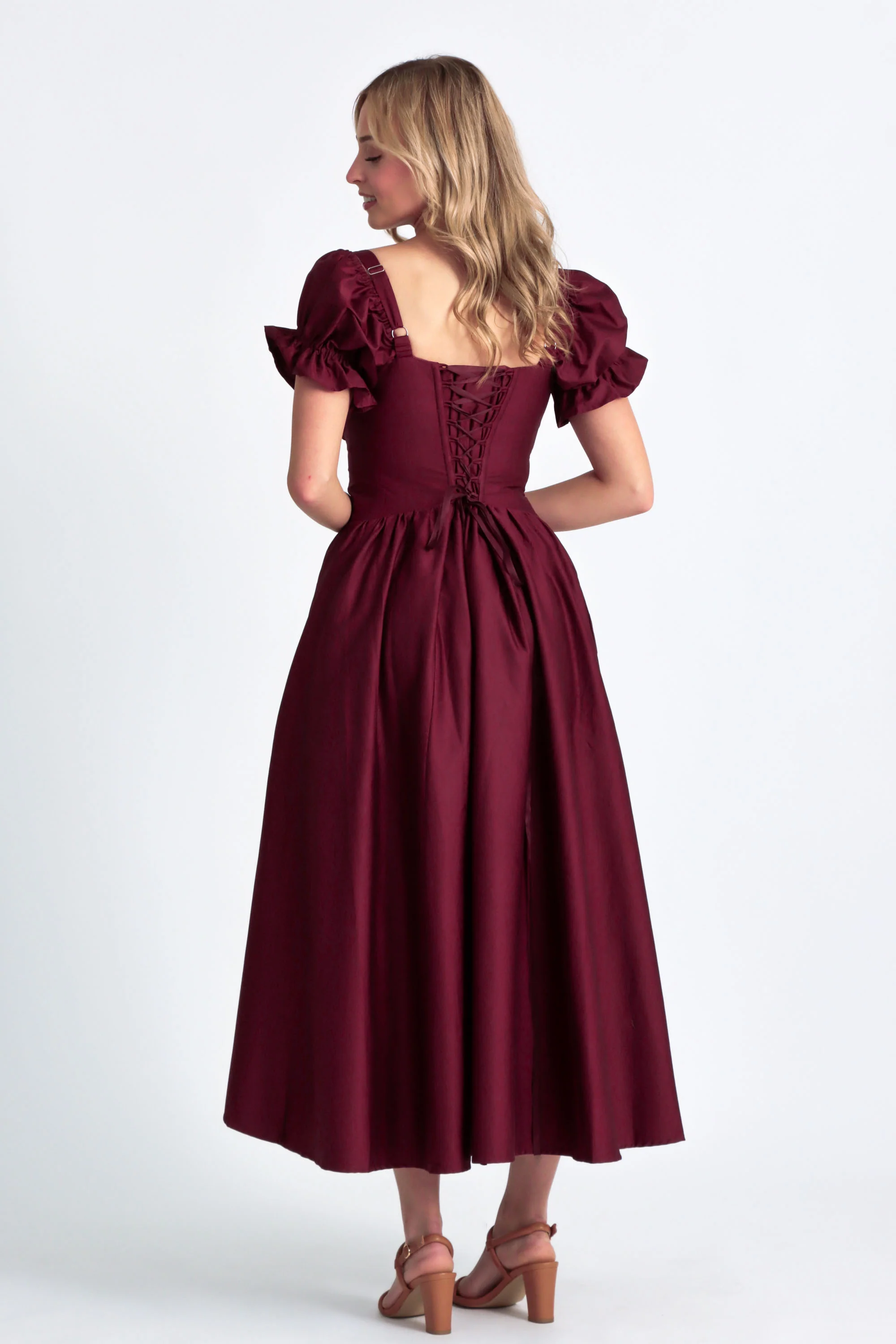 Delilah Plum Corset Dress - Cotton Sateen - Image 5
