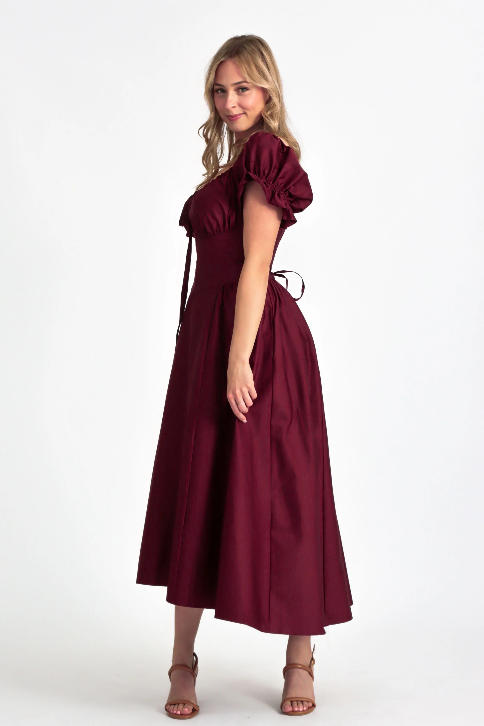 Delilah Plum Corset Dress - Cotton Sateen - Image 6